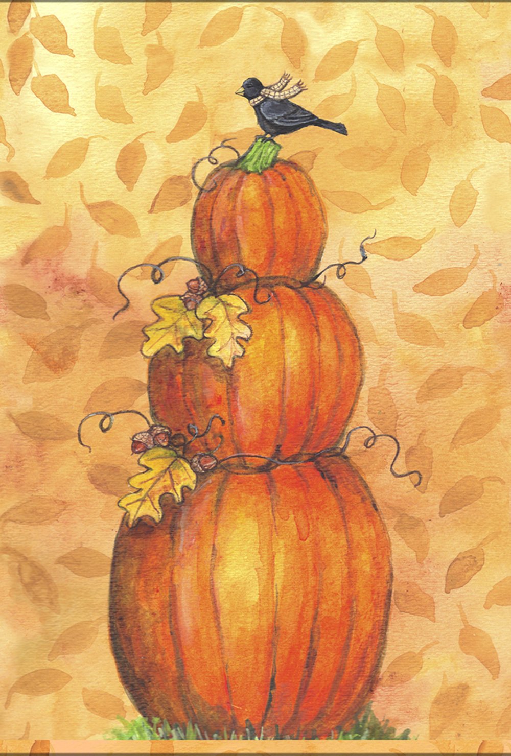 Toland Home Garden 1110456 Pumpkin Tower Decorative Garden Flag - 12.5 x 18 Inch Fall Harvest Outdoor Decor for Porch, Yard, and Seasonal Celebrations