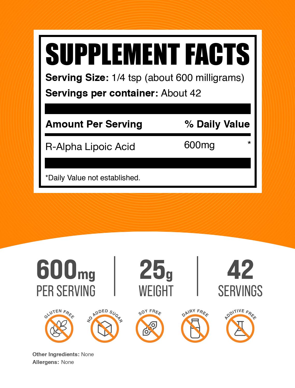 Pure R-Alpha Lipoic Acid (R-ALA) Powder 300mg - Antioxidant Supplement for Energy, Nerve Support & Blood Sugar Balance - Vegan, Non-GMO - Perfect for Daily Wellness & Anti-Aging Routine