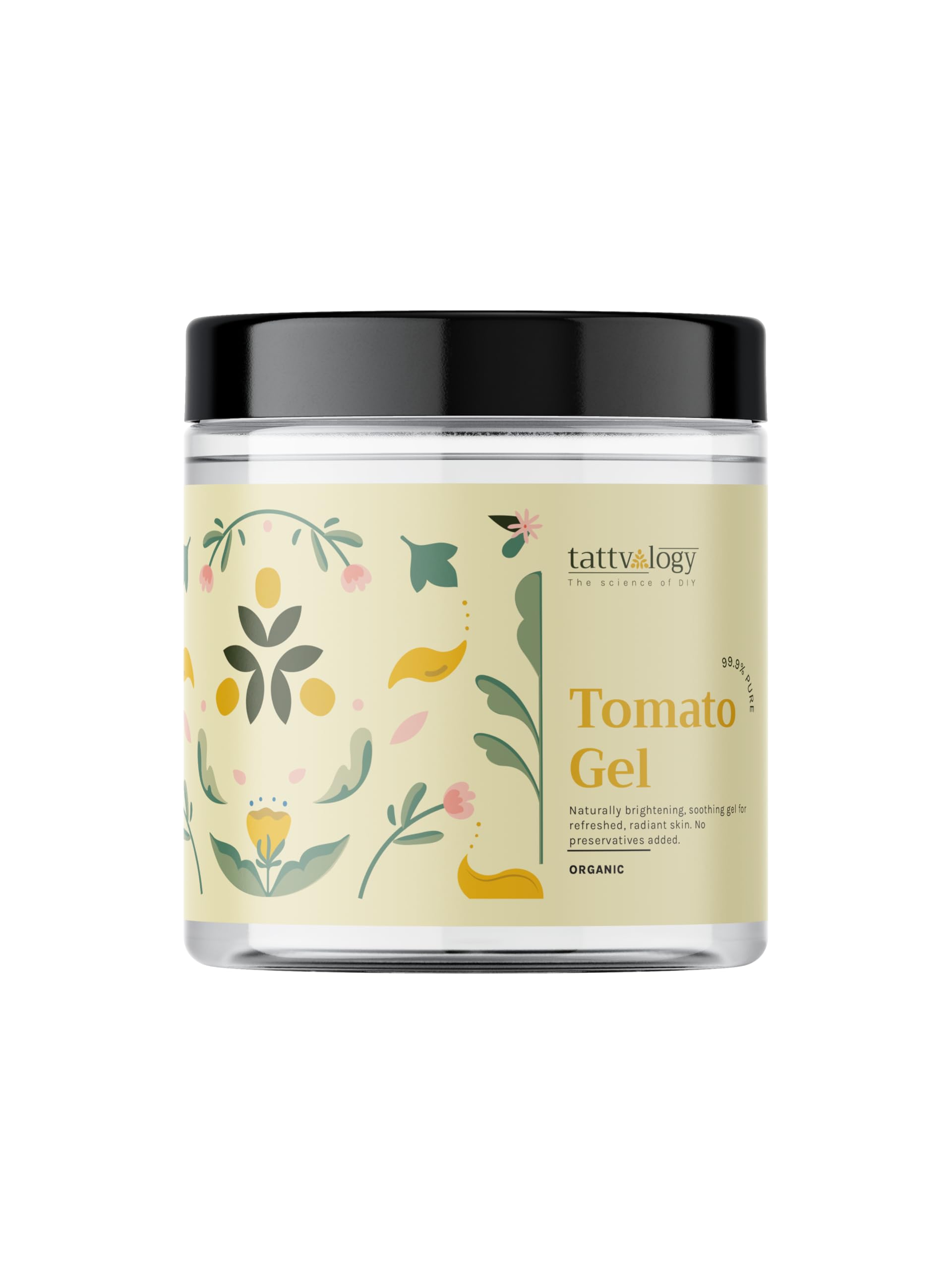 Tattvalogy Pure Tomato Face Gel with Vitamin A | 100% Natural Hand-Extracted Tomato Pulp | Anti-Aging & Skin Rejuvenation | Brightens Dull Skin & Reduces Tan | Massage Gel for Face & Body | Perfect for Daily Skincare Routine & Spa Treatments | 150gm Plastic Jar
