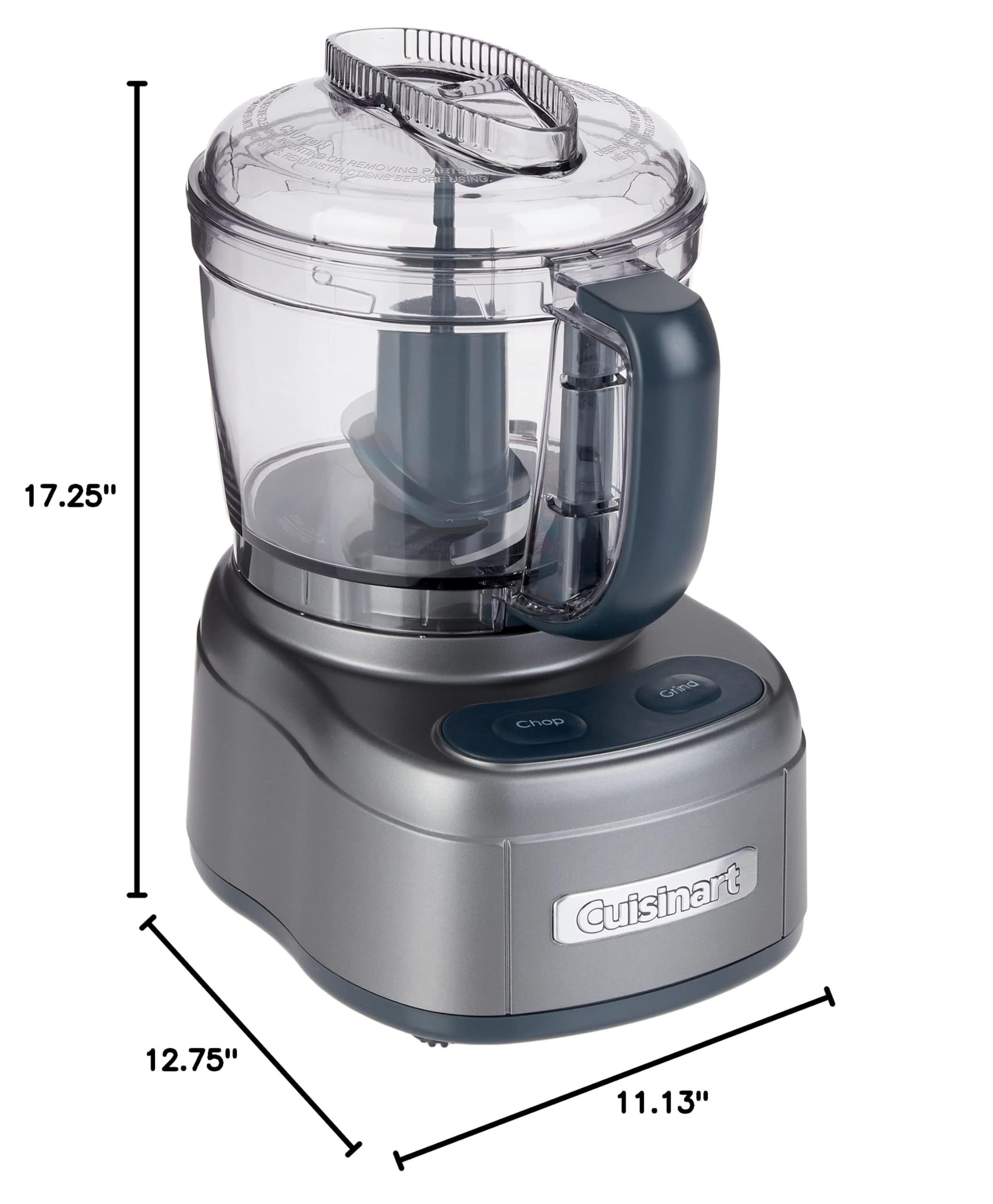 Cuisinart ECH-4GM Electric Food Chopper and Grinder, 4-Cup Capacity, Gun Metal Finish - Perfect for Chopping Nuts, Herbs, and Making Salsas in Your Kitchen