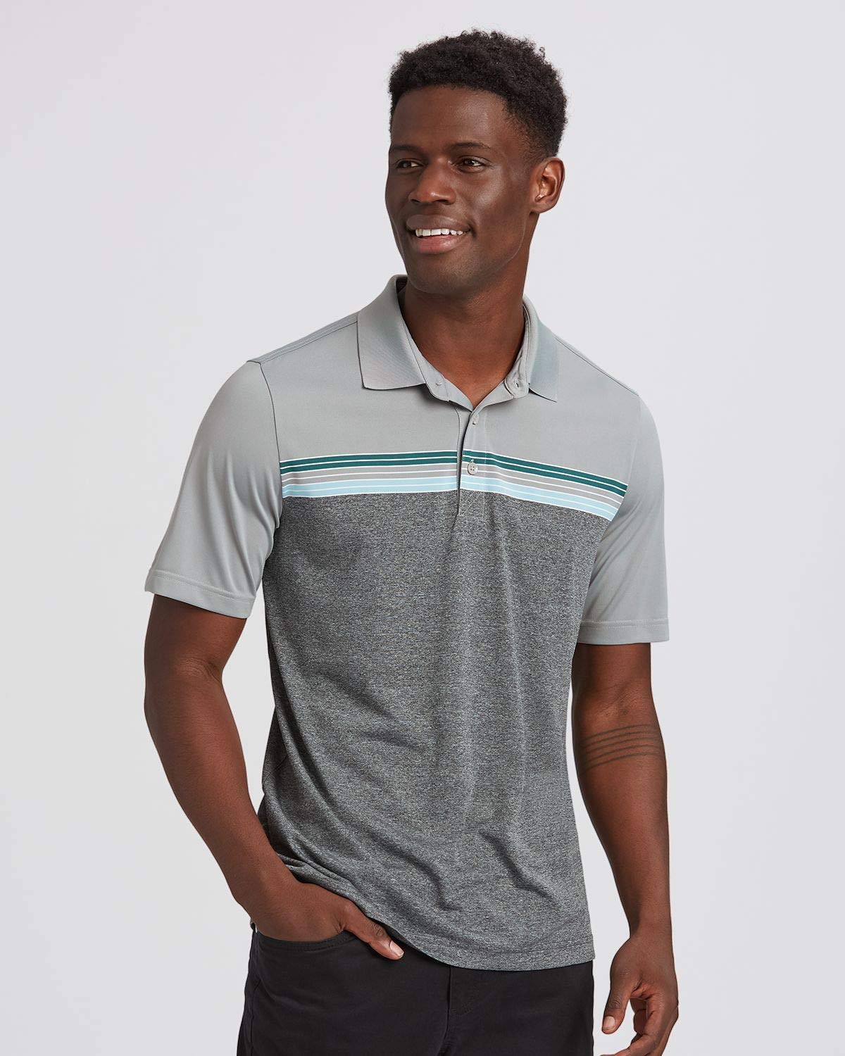 Cutter & Buck Men's Alki Sport Stripe Polo Shirt - Breathable Moisture-Wicking Golf & Casual Wear for Active Lifestyle