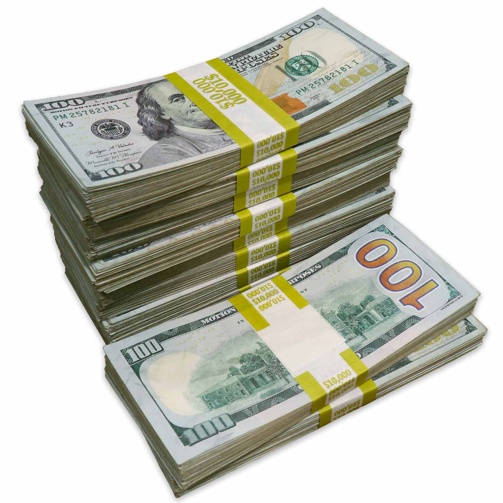 $100,000 RealAged™ BLANK FILLER New Series Stacks - Premium Prop Money for Movies, Videos & Photography - Perfect for Film Production, Social Media Content & Educational Use