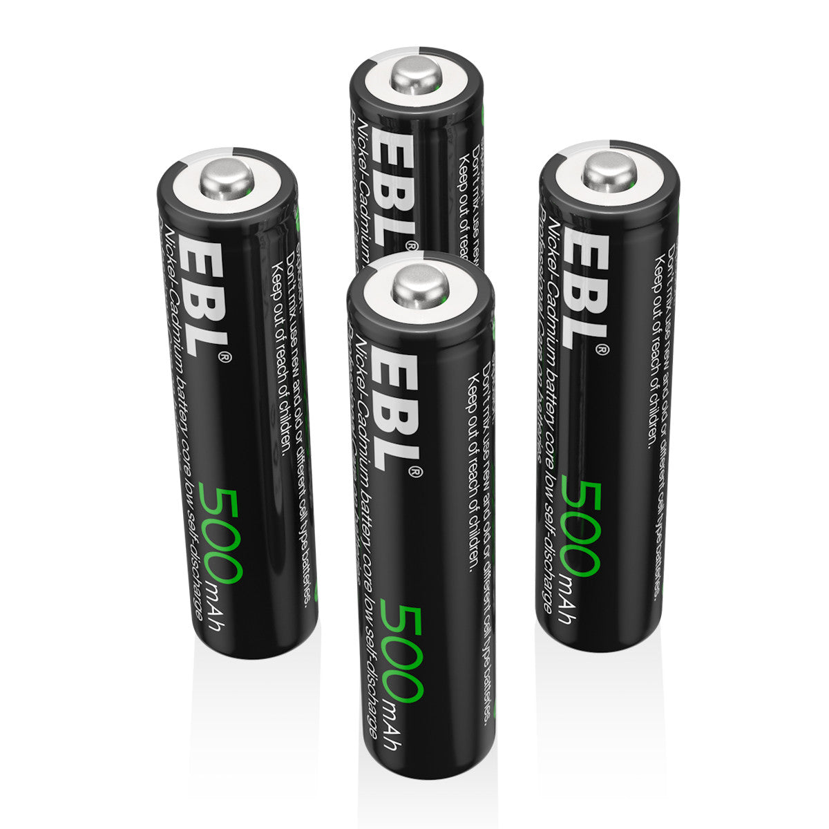 EBL AAA Ni-Cd Rechargeable Batteries 1.2V 500mAh - Long Lasting Power for Toys, Flashlights & Electronics | Eco-Friendly Rechargeable Battery Pack