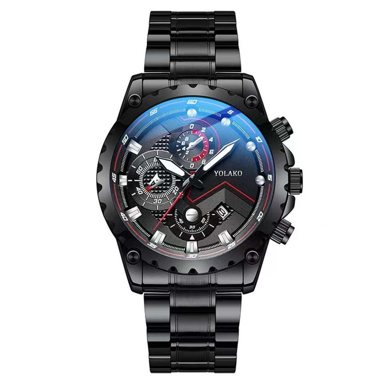 CDYBOX Men's Stainless Steel Sports Watch - Fashion Quartz Wristwatch for Business & Casual Wear - Perfect for Office, Gym & Outdoor Activities