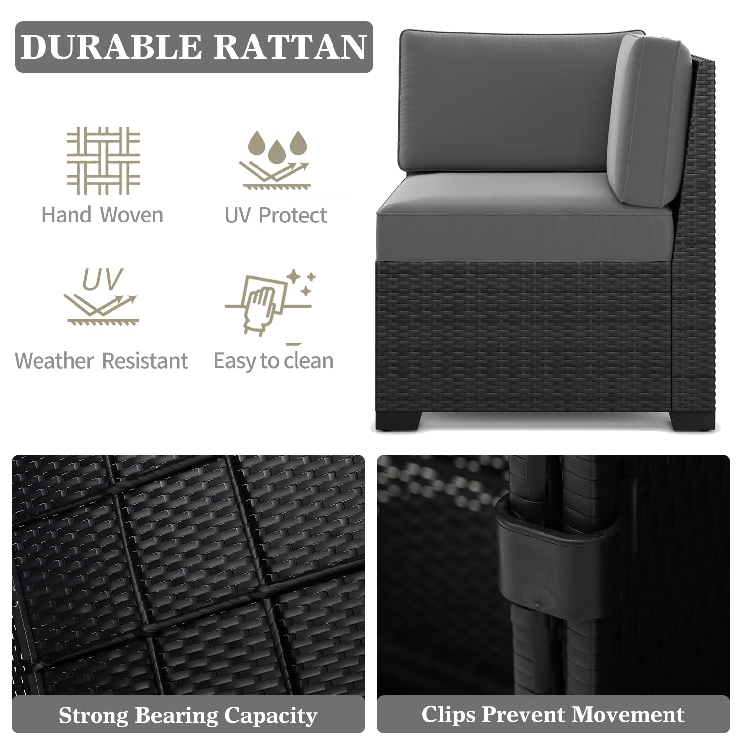 LayinSun 7-Piece Outdoor Patio Furniture Set with 44