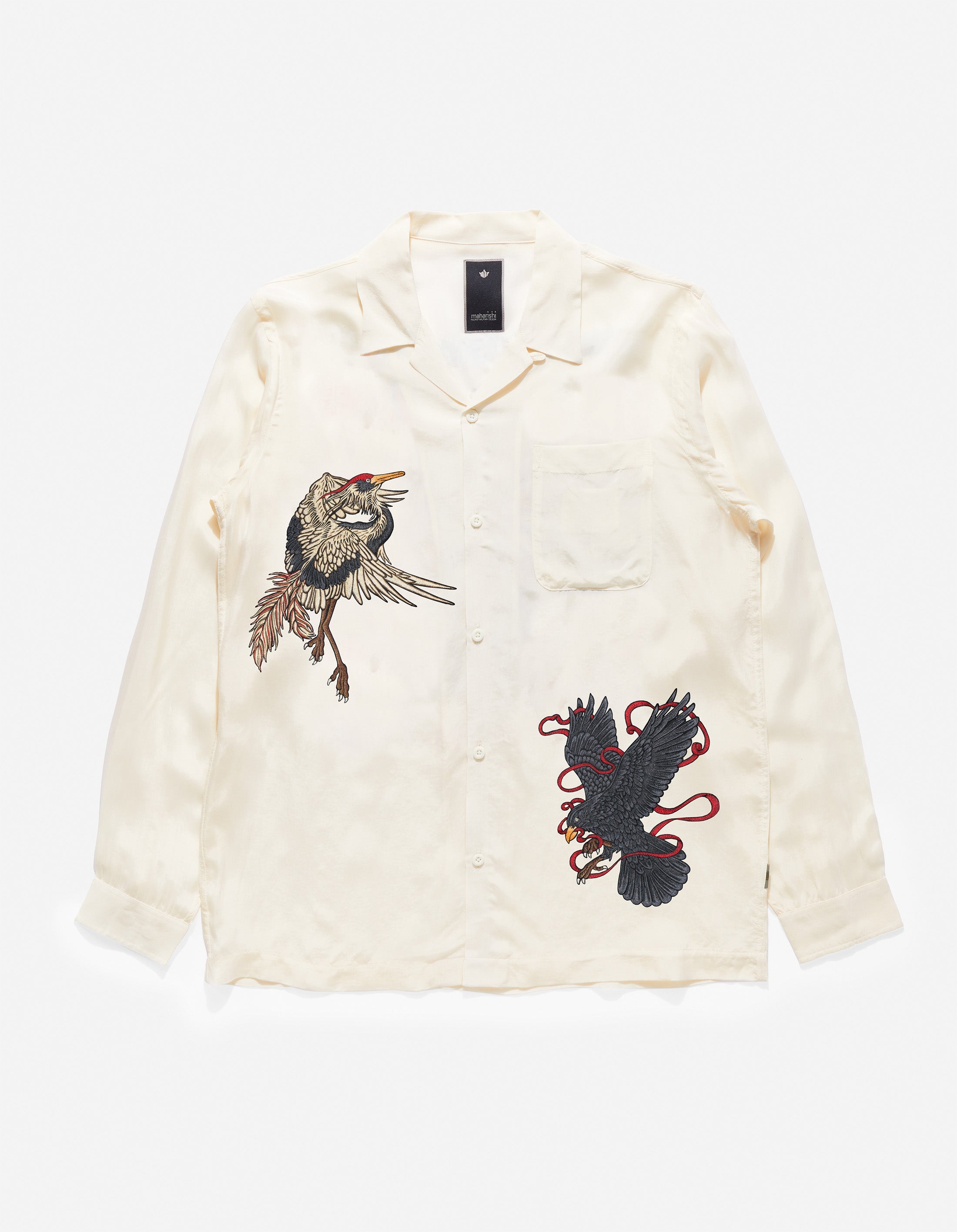 1494 Crow & Heron Camp Collar Shirt in Ecru - Stylish Casual Summer Shirt for Men, Perfect for Beach Outings, Picnics, and Outdoor Adventures