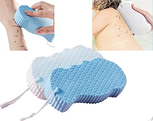 Vedrixz 3D Exfoliating Body Scrubber - Super Soft Bath Sponge for Dead Skin Removal, 2-Pack Shower Sponge for Smooth Skin | Perfect for Spa Day, Daily Shower & Gift Giving