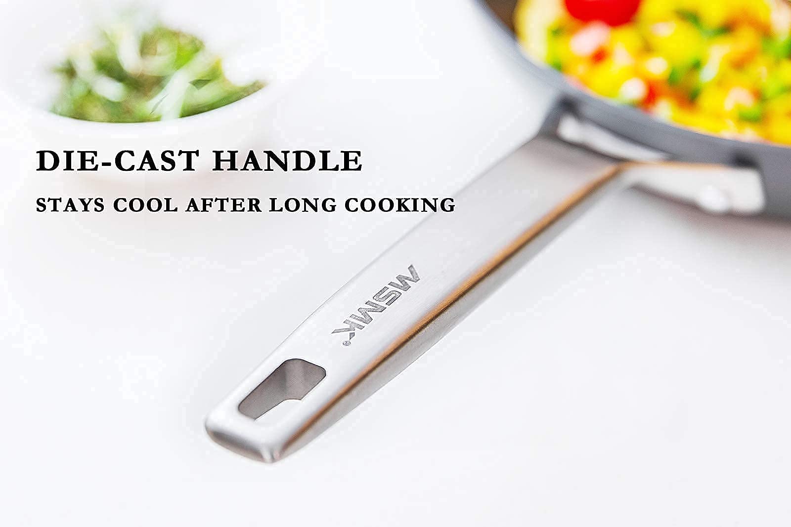 8-Inch Nonstick Frying Pan - Small Skillet for Eggs & Omelets - Durable Limestone Coating & Stay-Cool Handle - Induction & Oven Safe - Dishwasher Safe - Perfect for Breakfast Cooking & Small Kitchen Spaces