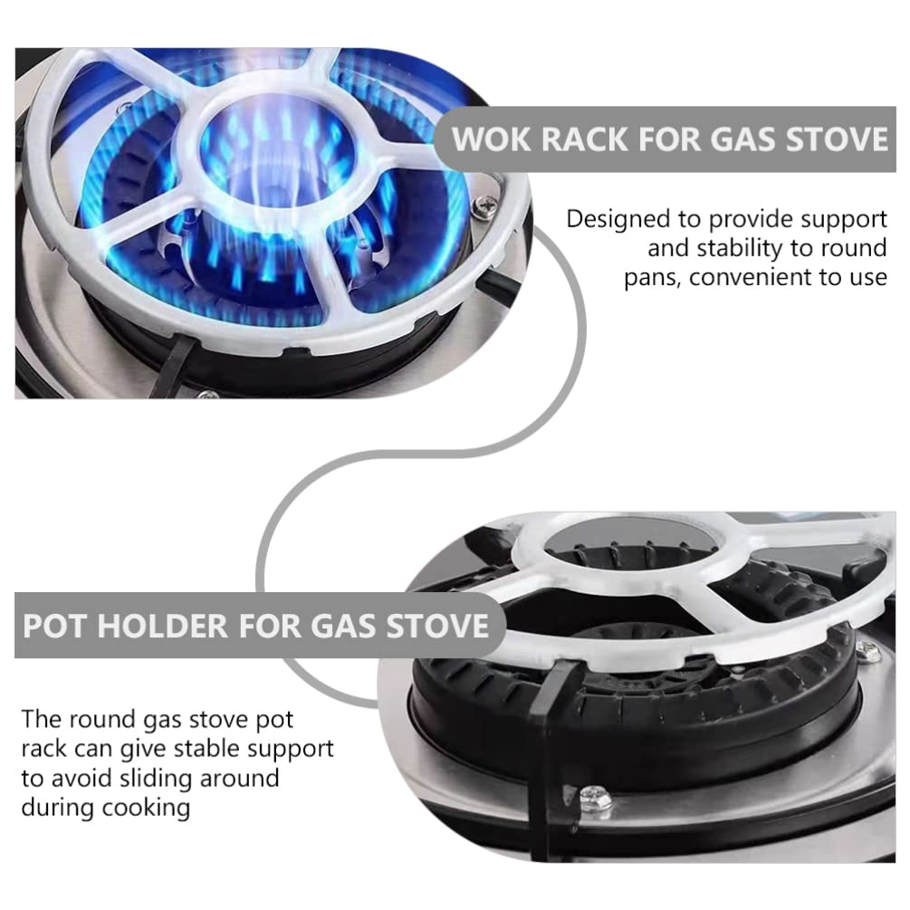 3-Piece Universal Gas Stove Pot Support Racks - Heavy Duty Stove Accessories for Wok & Pans - Durable Gas Hob Trivets for Kitchen Cooktops - Perfect for Cooking, Grilling & Food Prep