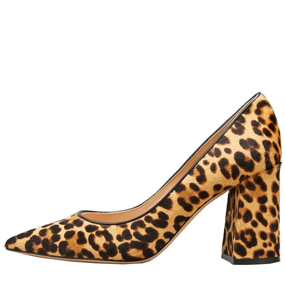 Women's Suede Pointed Toe High Heel Pumps - Slip On Dress Shoes for Office, Party & Wedding | Comfortable Block Heels for Professional & Formal Occasions