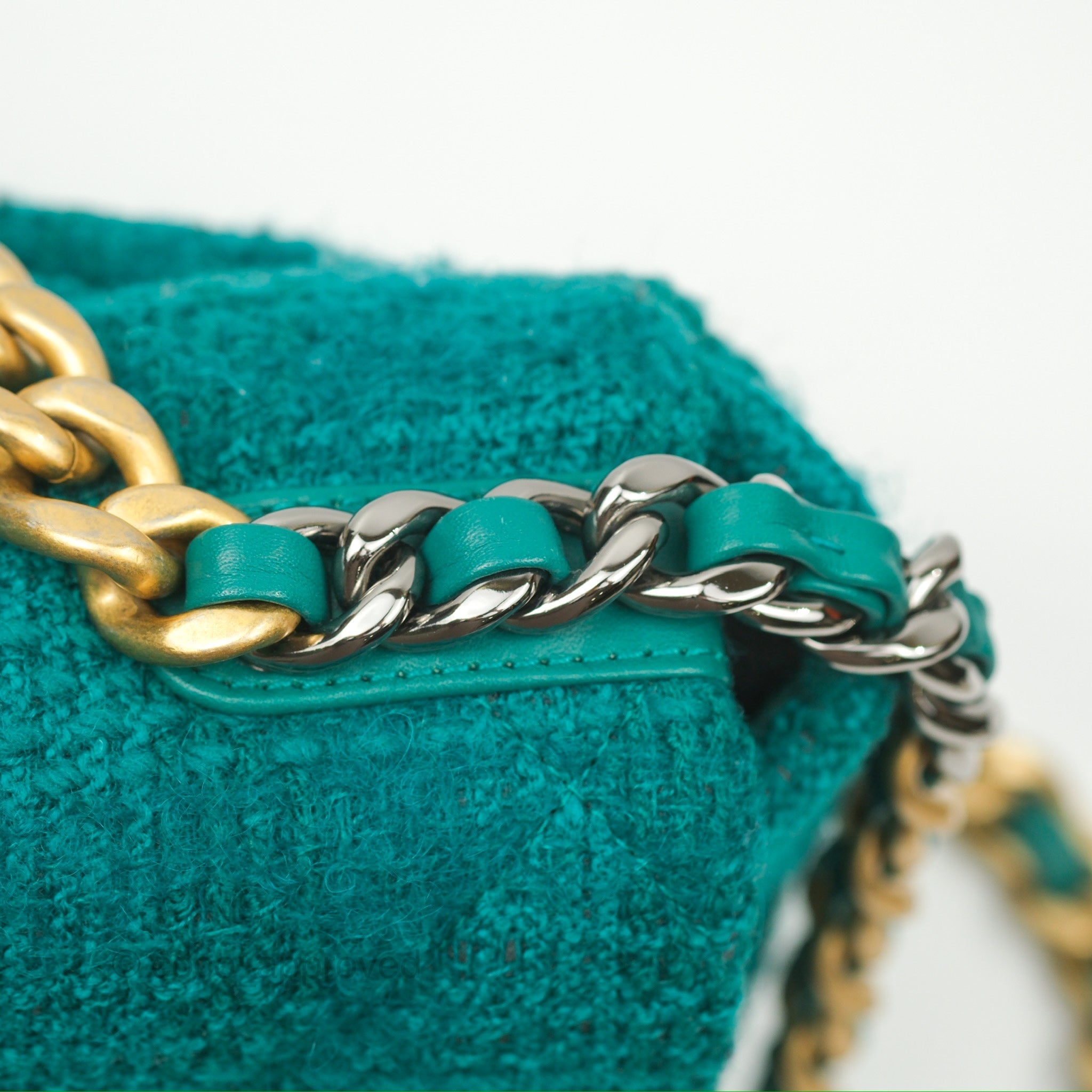 Chanel 19 Small Handbag in Teal Green Tweed with Mixed Hardware - Luxury Crossbody Bag for Women, Perfect for Parties & Date Nights