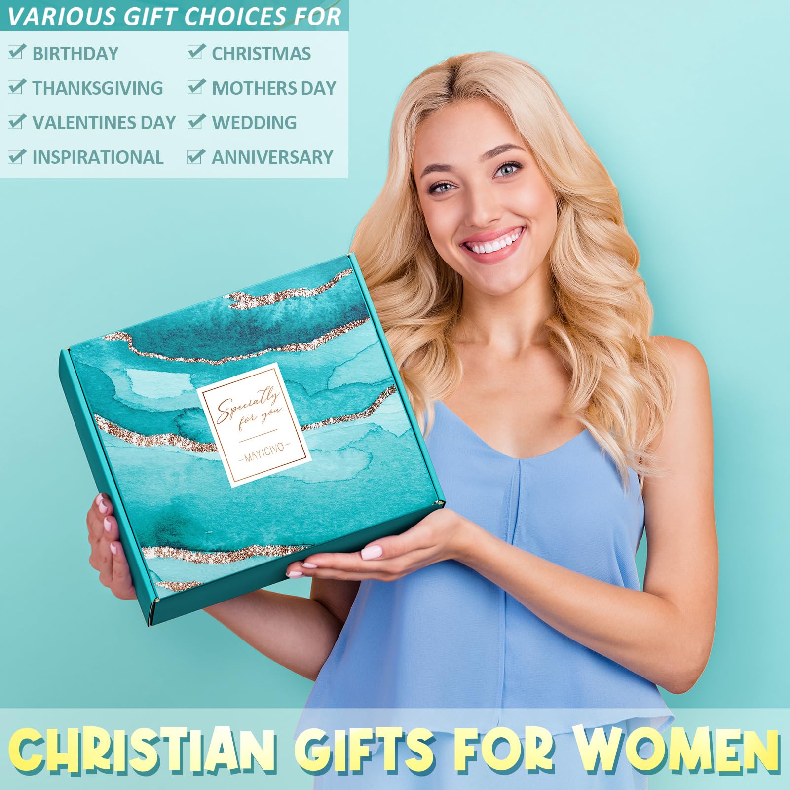 Inspirational Christian Gifts for Women - Religious Jewelry & Keepsakes for Mom, Sister, Wife, Grandma - Perfect for Mother's Day, Birthday, Baptism - Includes Canvas Tote Bag (Great for Church, Bible Study & Daily Encouragement)