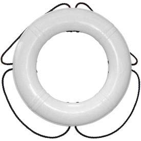 Dock Edge Dolphin Life Ring Buoy 24 Inch White - US Coast Guard Approved Safety Floatation Device for Boats, Pools & Water Rescue - 55-241-F (1/Case)