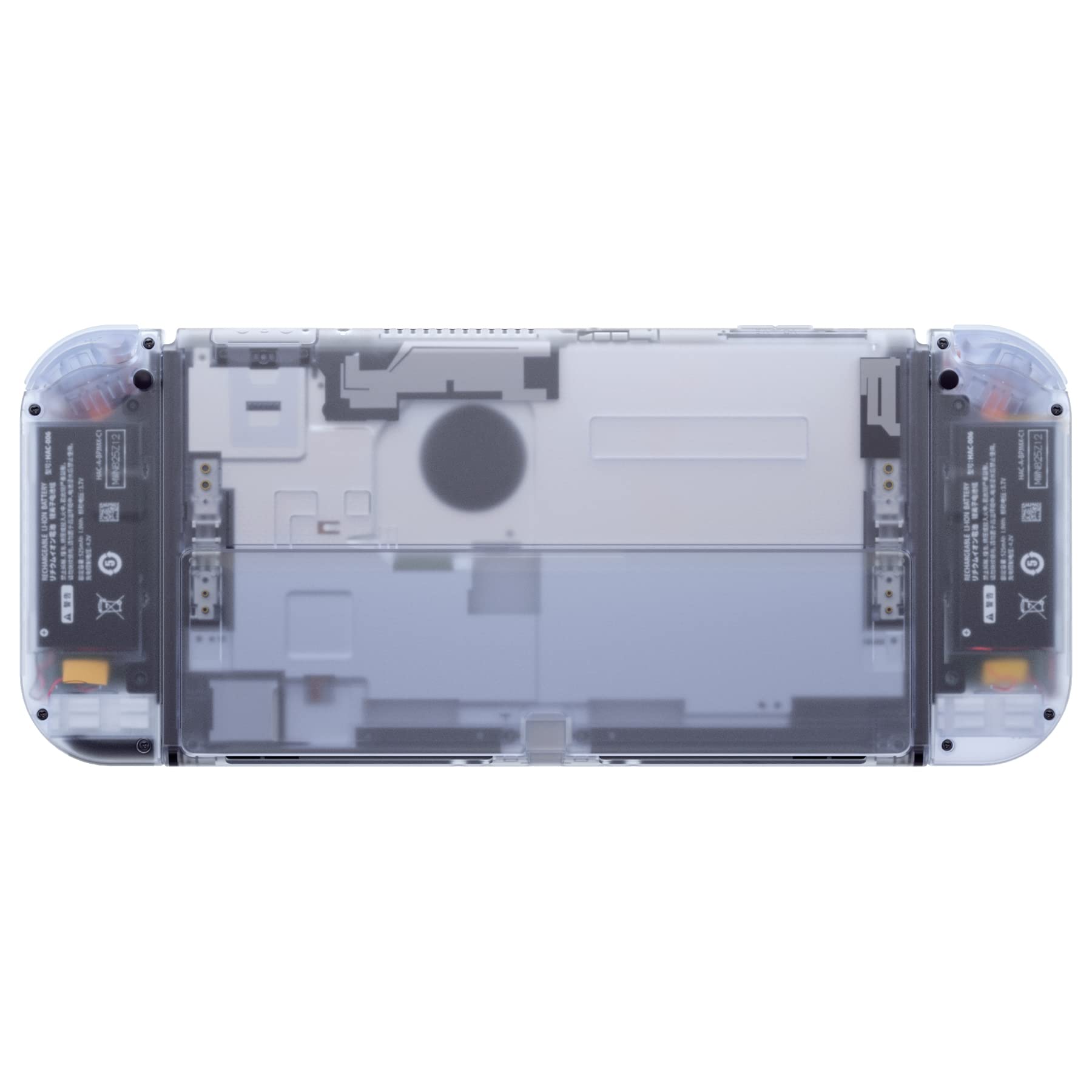 eXtremeRate DIY Full Set Shell Replacement for Nintendo Switch OLED - Custom Back Plate, Kickstand & Controller Housing with Full Button Set (Clear Glacier Blue) - Perfect for Gaming, Modding & Personalization