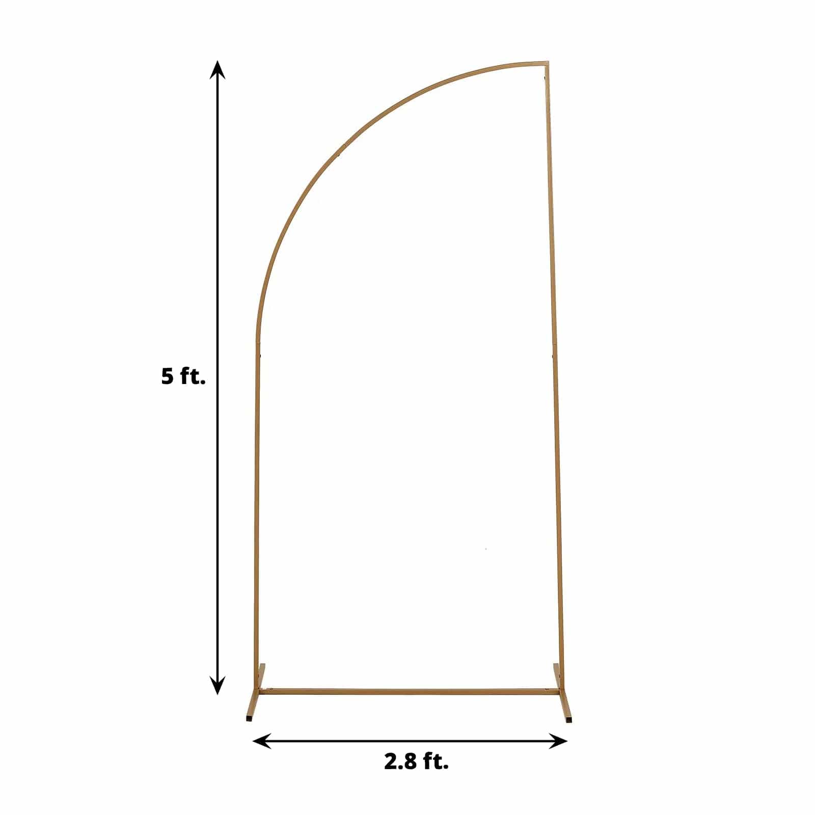 Half Moon Metal Floral Display Frame - Gold Wedding Arch Backdrop Stand for Outdoor Ceremonies, Photo Shoots & Garden Decor