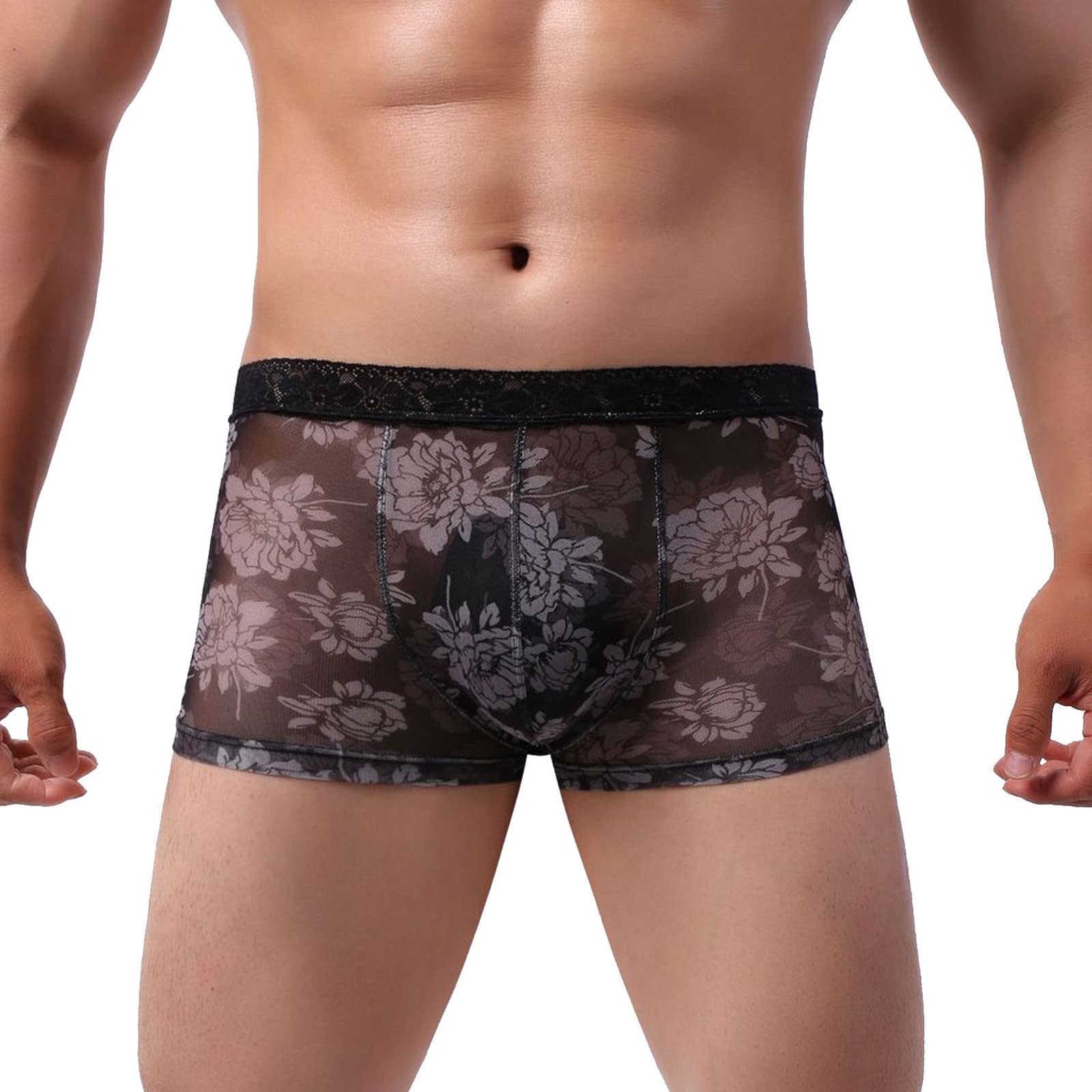 Lace Printed Boxer Briefs for Men - Breathable Transparent Underwear with Comfortable Fit | Perfect for Daily Wear, Sports & Casual Outfits