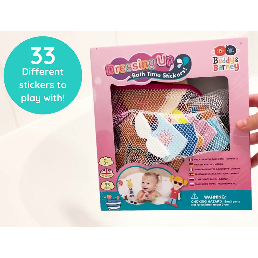 Buddy & Barney Dress Up Bath Time Foam Stickers - 32 Pieces Fun Bathtub Toys for Kids, Toddlers & Babies - Perfect for Creative Play, Bath Time Learning & Sensory Development
