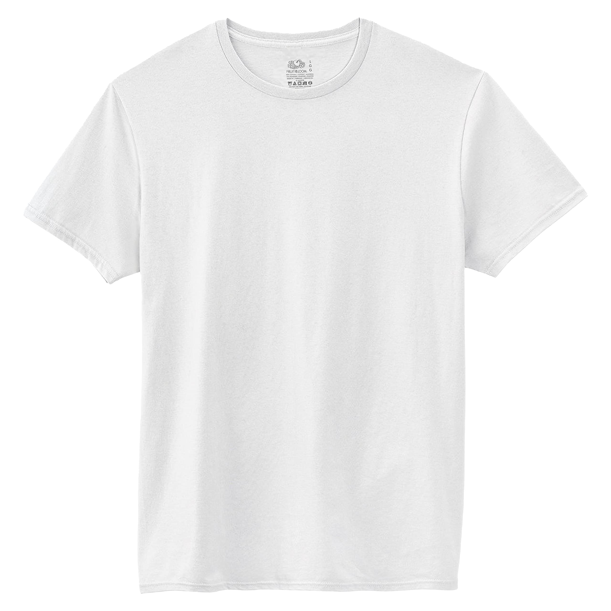 Fruit of the Loom Men's Soft Cotton Crew Neck T-Shirts 5-Pack - Comfortable Basic Tees for Casual Wear, Gym & Everyday Outfits