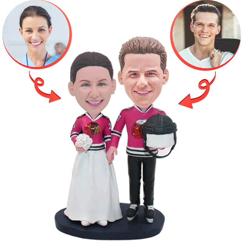 Custom Sports Wedding Bobbleheads - Personalized Couple Figurines for Wedding Gifts, Anniversary Presents & Sports Fan Decor