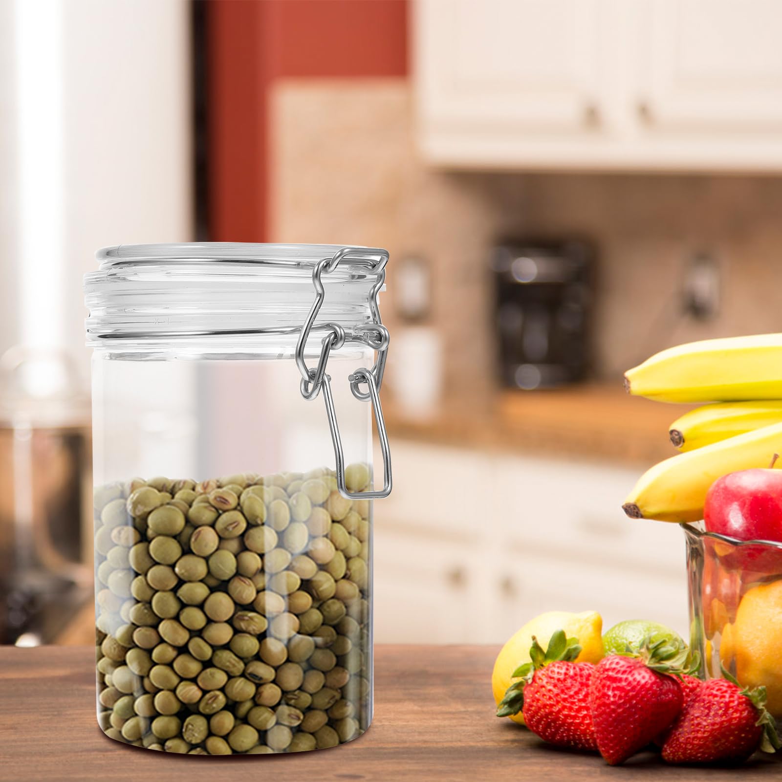 Cabilock Clear Plastic Food Dispenser - BPA-Free Honey & Condiment Storage Container with Leak-Proof Lid - Perfect for Kitchen, Pantry, Camping & Picnic Use