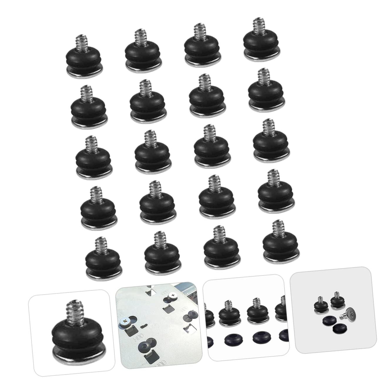 Homoyoyo 20pcs Hard Drive Screws - Replacement Screws for Motherboard, Computer Case & Laptop - Metal Rubber Mounting Kit - Perfect for PC Building, Repair and Upgrades