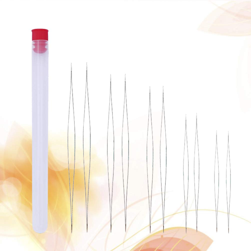 10pcs Big Eye Beading Needles - Extra Long Stitching Needles for Jewelry Making, Sewing, Embroidery & Crafting - Perfect for Beading, Threading, and Hand Sewing Projects