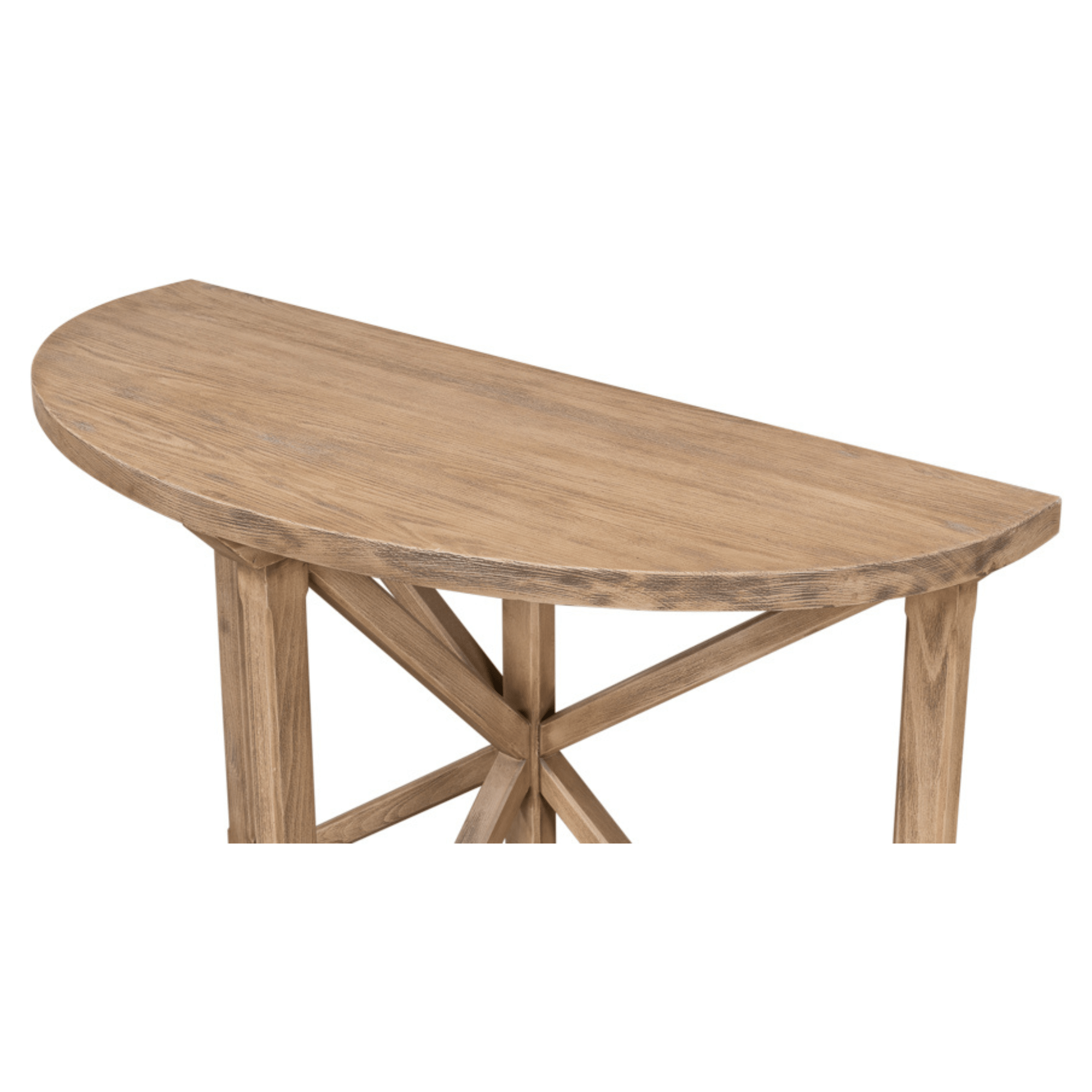 Vineyards Half Moon Console Table - Elegant Entryway Sofa Table with Shelf for Hallway, Living Room & Bedroom Decor
