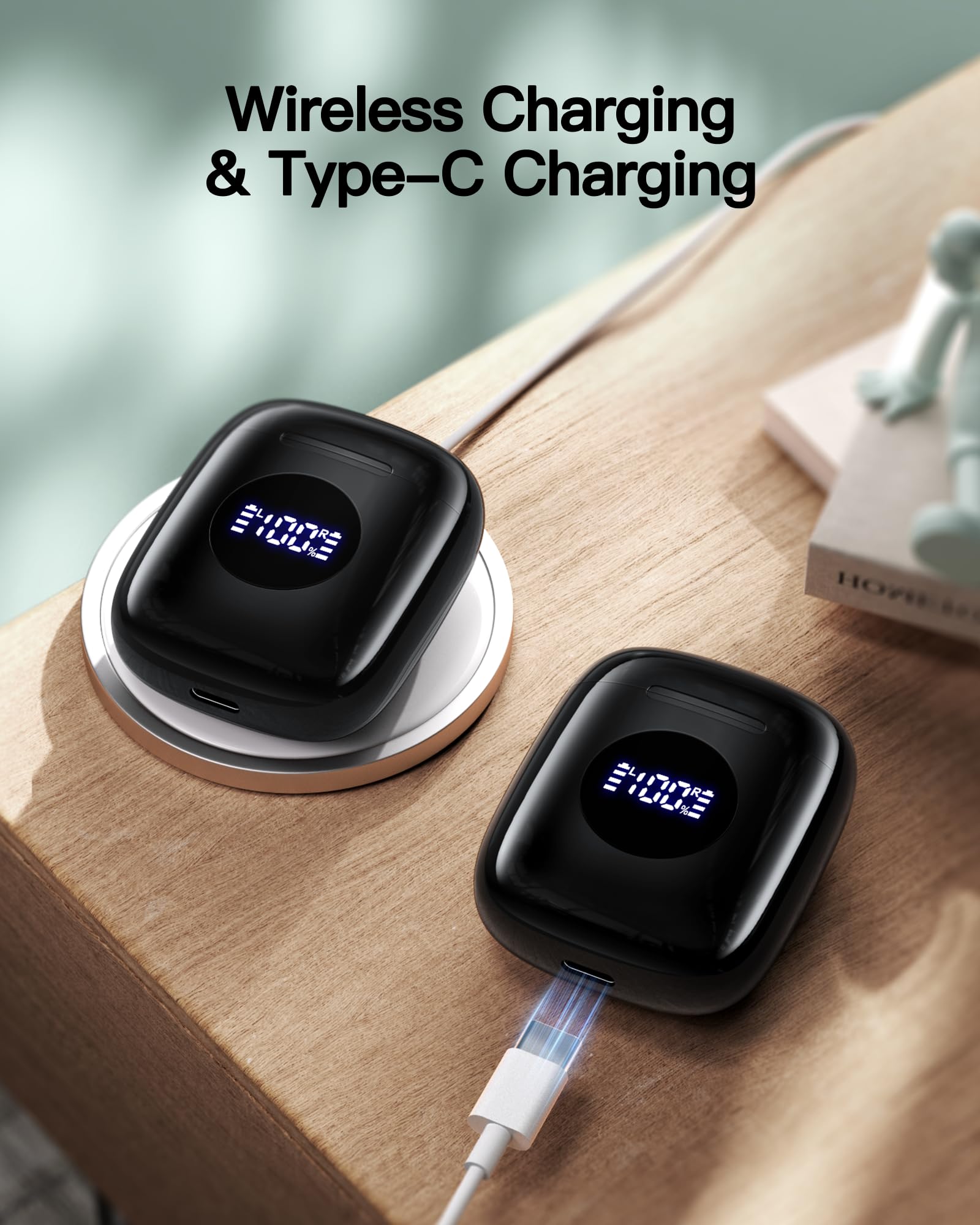 CAPOXO Wireless Bluetooth Earbuds, IPX7 Waterproof, 78H Playtime - for Sports, Workouts & Travel