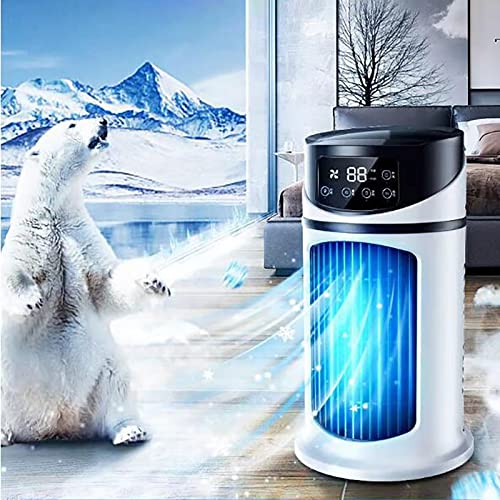 Portable Air Conditioner Fan with Timer - 3-in-1 Mini Evaporative Cooler, 7-Color LED Light, 5-Speed Quiet Operation & Adjustable Mist Humidifier | Perfect for Bedroom, Office, and Outdoor Use