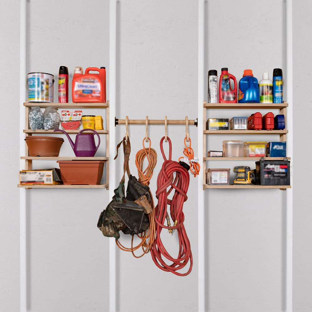 Heavy Duty 8-Shelf Storage Rack with 4 Hooks - 24