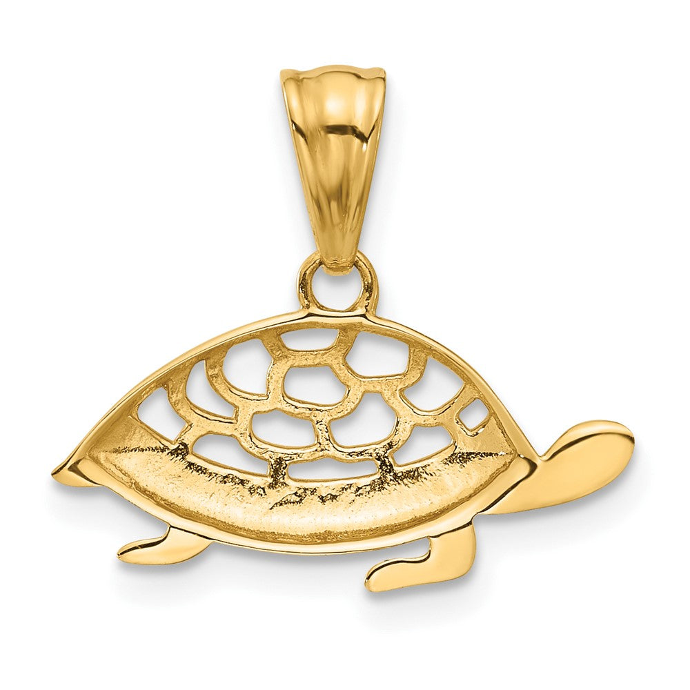 14K Gold Diamond-Cut Turtle Pendant Necklace for Women - Elegant Jewelry Gift for Her, Perfect for Birthdays, Anniversaries & Everyday Wear