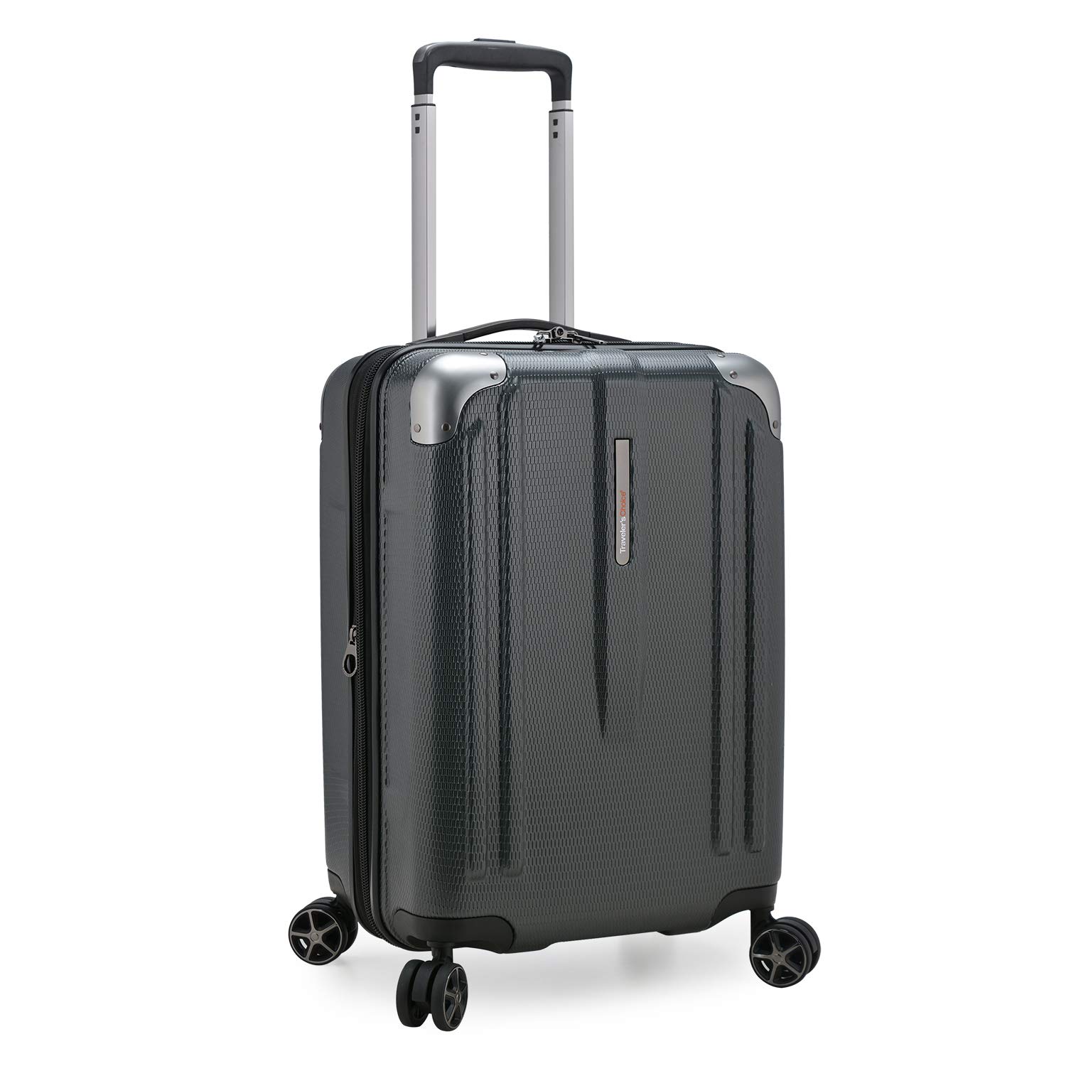 Traveler's Choice New London II Expandable Hardside Spinner Luggage - 22 Inch Carry On Suitcase in Gray | Perfect for Business Trips & Weekend Getaways