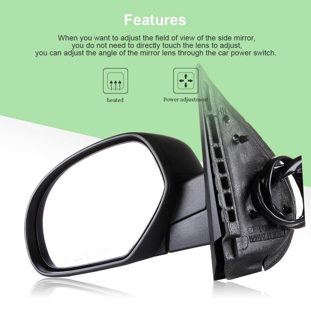 SCITOO Power Folding Heated Left Side Door Mirror with Turn Signal & Memory Function - Compatible with 2007-2013 Chevy Silverado & GMC Sierra 1500/2500/3500 HD - Perfect for Winter Driving & Enhanced Safety