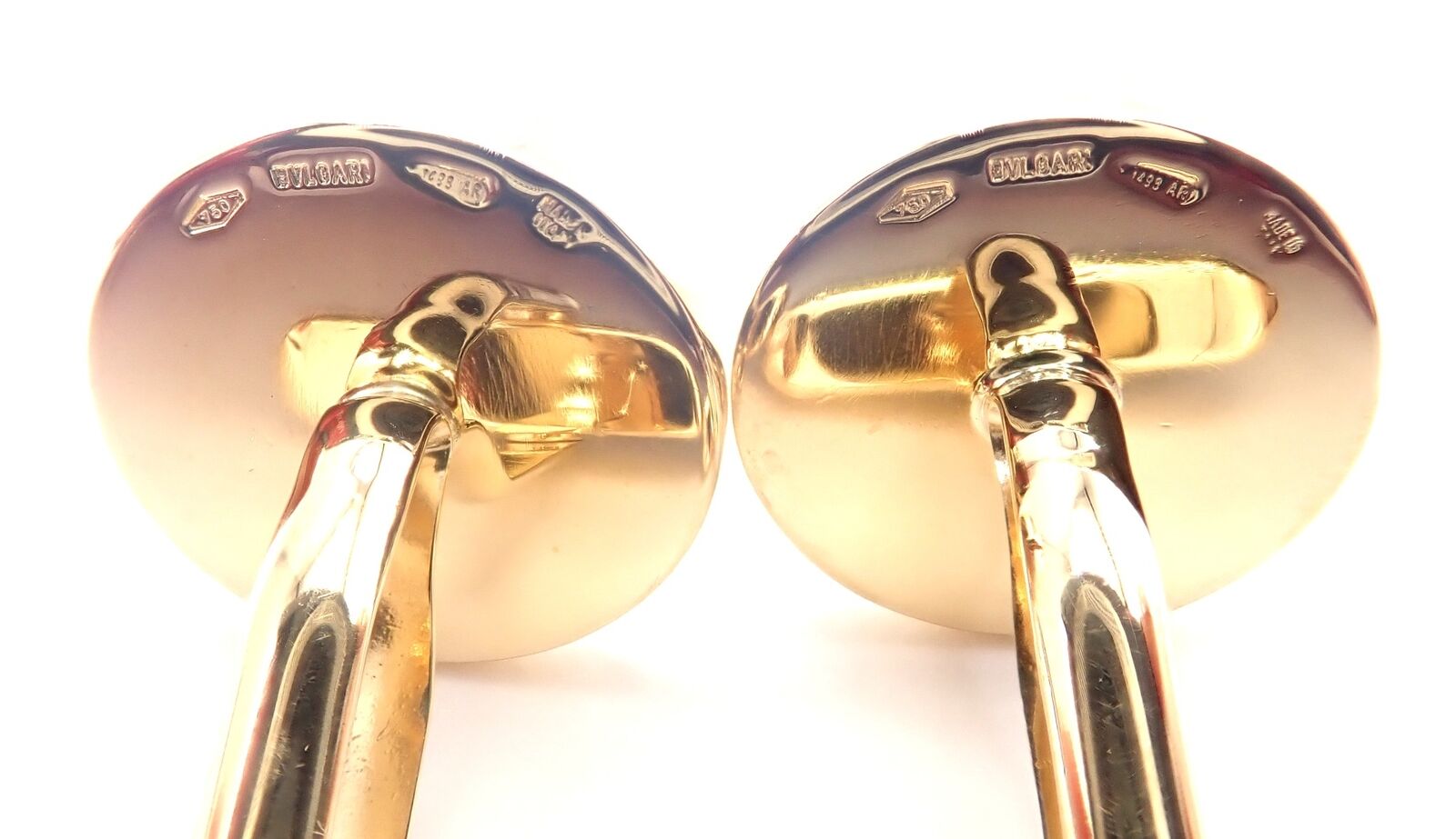 Authentic Bvlgari 18k Yellow Gold Lapis Lazuli Cufflinks for Men - Luxury Italian Designer Jewelry Gift for Weddings & Formal Events