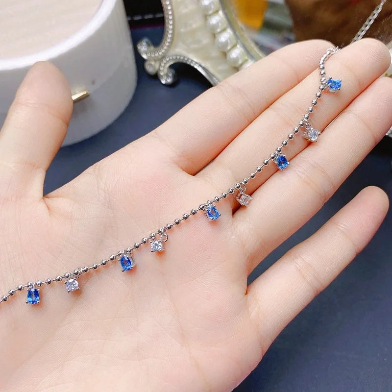 Sagittarius Blue Topaz Chain Bracelet for Women - Elegant Zodiac Jewelry Gift for Birthday, Christmas & Special Occasions | Perfect for Daily Wear, Parties & Gifts