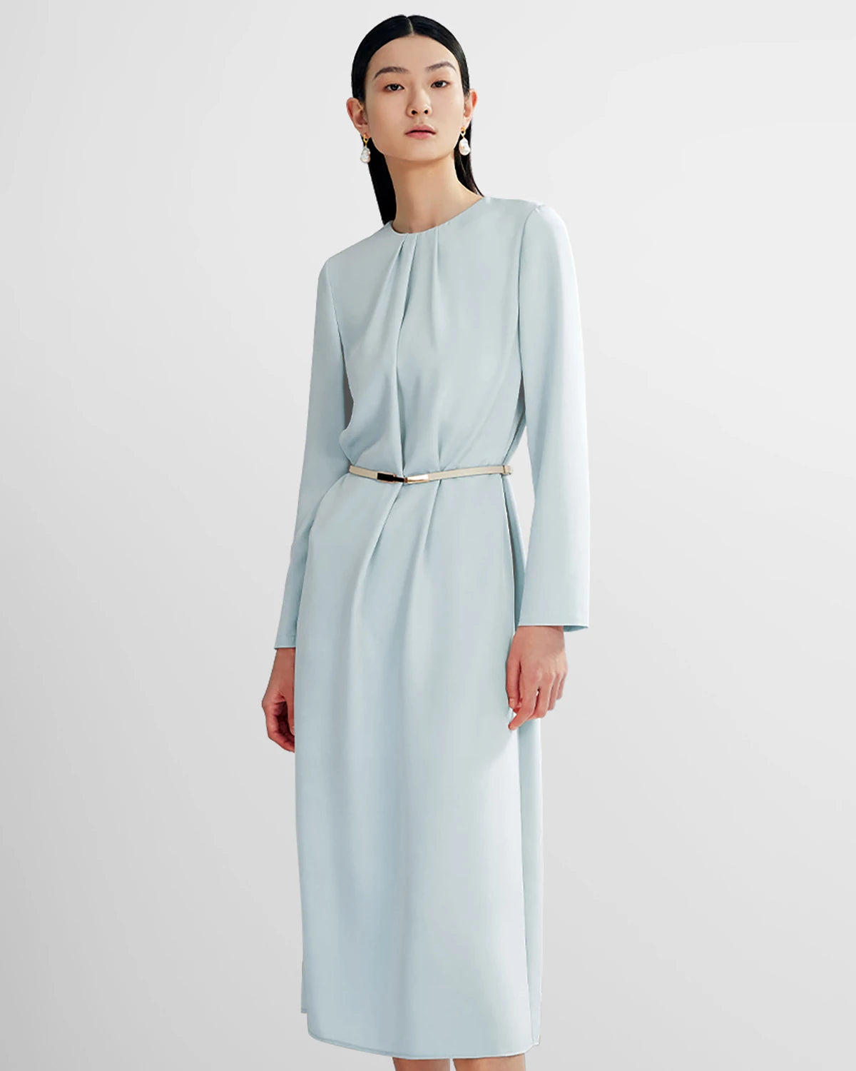 Elegant Women's Basic Silk Dress with Back Slit - Perfect for Evening Parties, Date Nights & Special Occasions