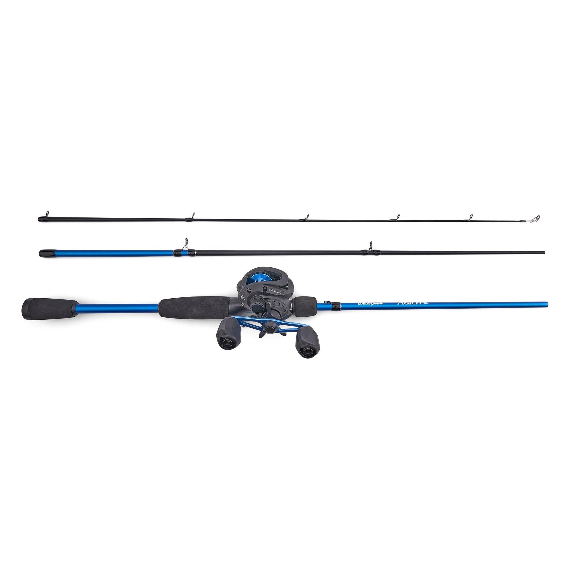 Agility® Travel Baitcast Fishing Rod and Reel Combo - Lightweight Compact Design for Bass, Trout, and Saltwater Fishing - Perfect for Backpacking, Kayak, and Boat Fishing Adventures