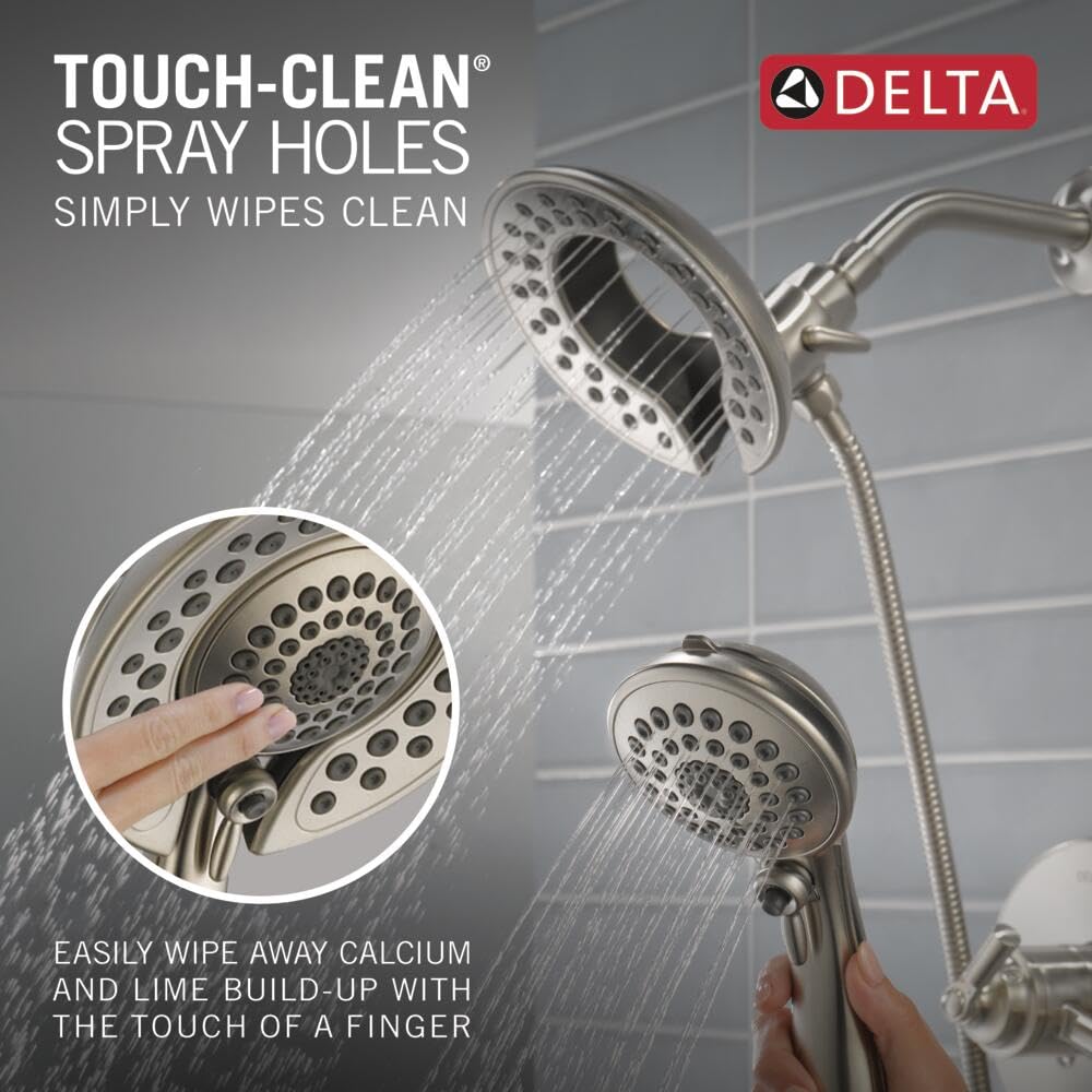 Delta Saylor 17 Series Brushed Nickel Tub and Shower Faucet Combo with In2ition 2-in-1 Shower Head & Handheld Spray - T17435-SS-I (Valve Not Included) - Perfect for Bathroom Renovation and Modern Home Upgrade