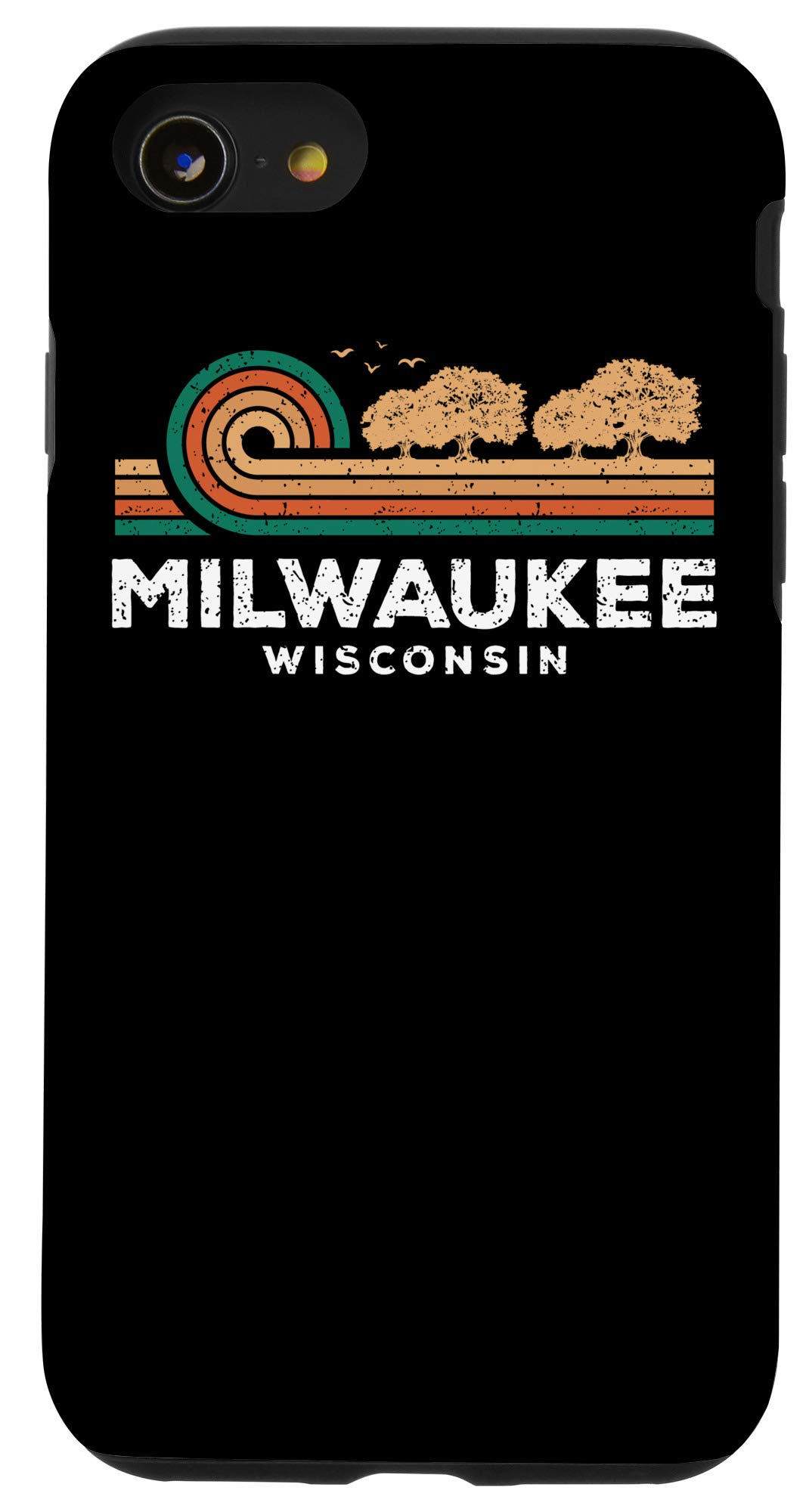 iPhone SE (2020) / 7 / 8 Vintage Milwaukee Sunset Wisconsin Souvenir Phone Case - Stylish Protective Cover for Travelers & Wisconsin Lovers