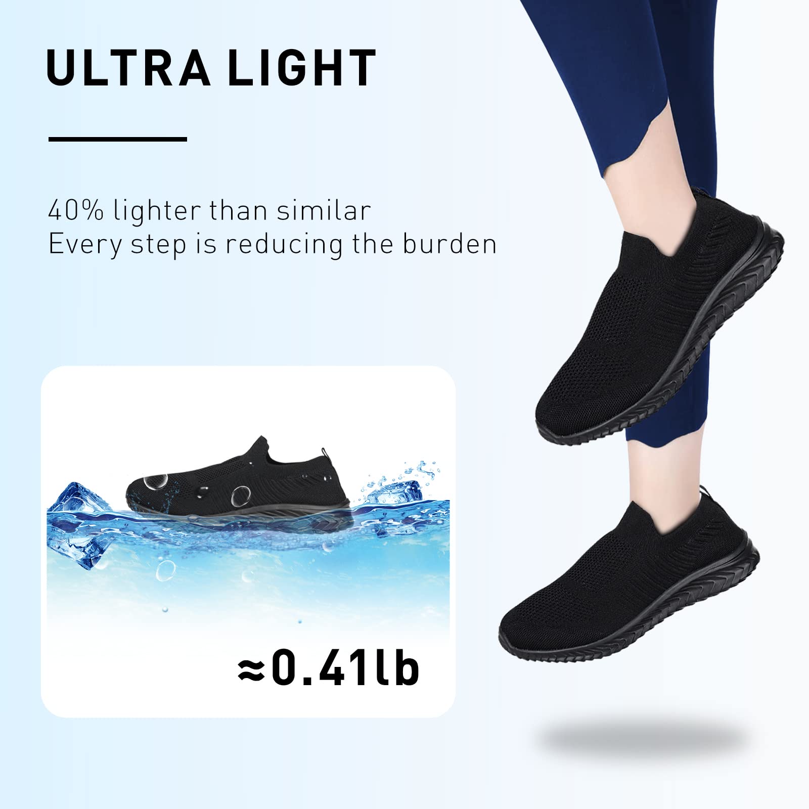 JIAFO Women's Athletic Walking Shoes - Slip On Sneakers for Women, Non-Slip Running Shoes, Breathable Lightweight Mesh Knit Casual Shoes | Perfect for Walking, Jogging, Gym Workouts & Everyday Wear