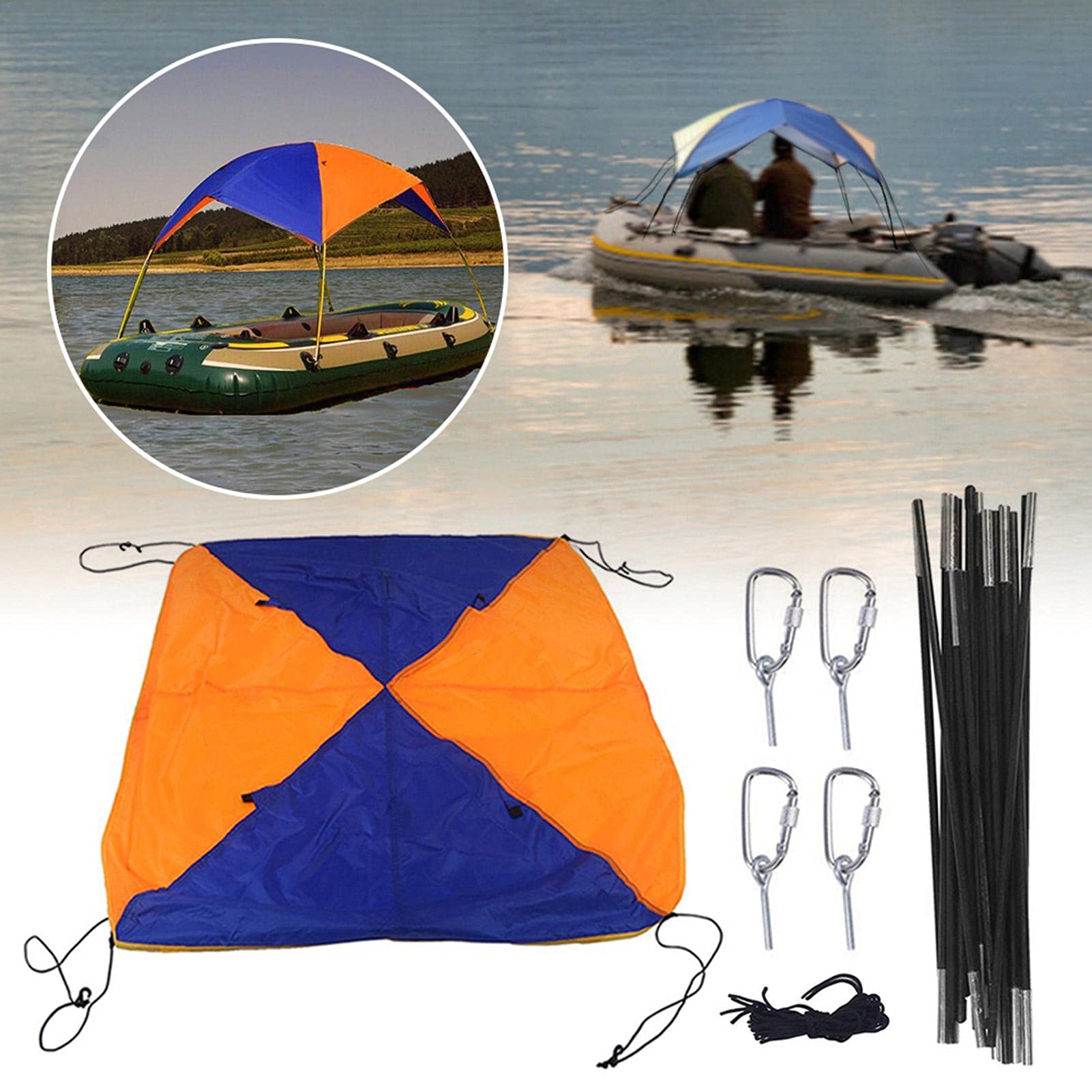 Inflatable Boat Sun Shade Canopy - Waterproof Fishing Kayak Shelter with Folding Design - 3-Person Boat Accessories for Sun Protection & Rain Cover - Perfect for Kayaking, Fishing, and Outdoor Water Activities