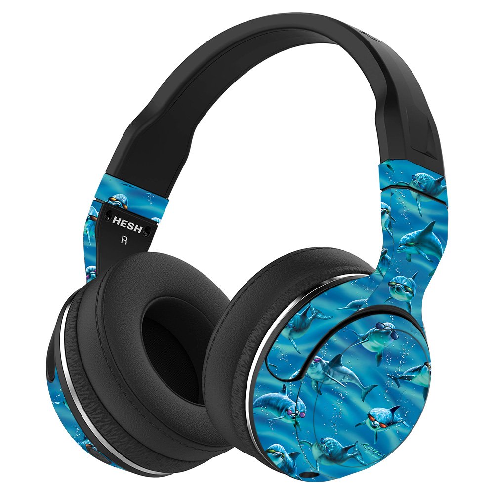 MightySkins Vinyl Wrap Cover for Skullcandy Hesh 2 Wireless Headphones - Dolphin Gang Design | Protective & Durable Skin | Easy to Apply & Remove | Made in USA | Perfect for Travel, Gym & Daily Use