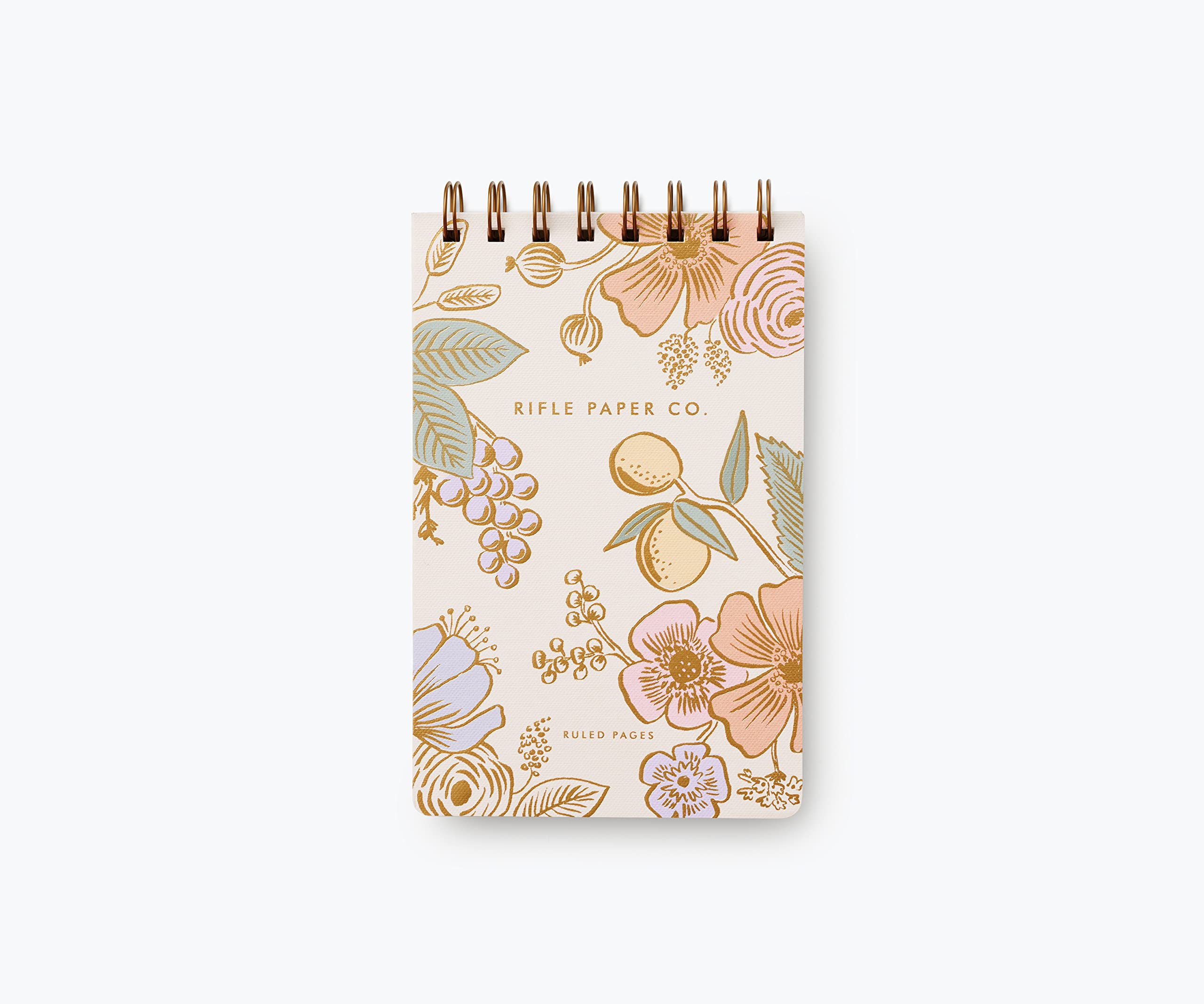 Rifle Paper Co. Colette Top Spiral Notepad - Floral Design Lined Journal for Notes, To-Do Lists & Planning - Perfect for Office, School & Creative Writing