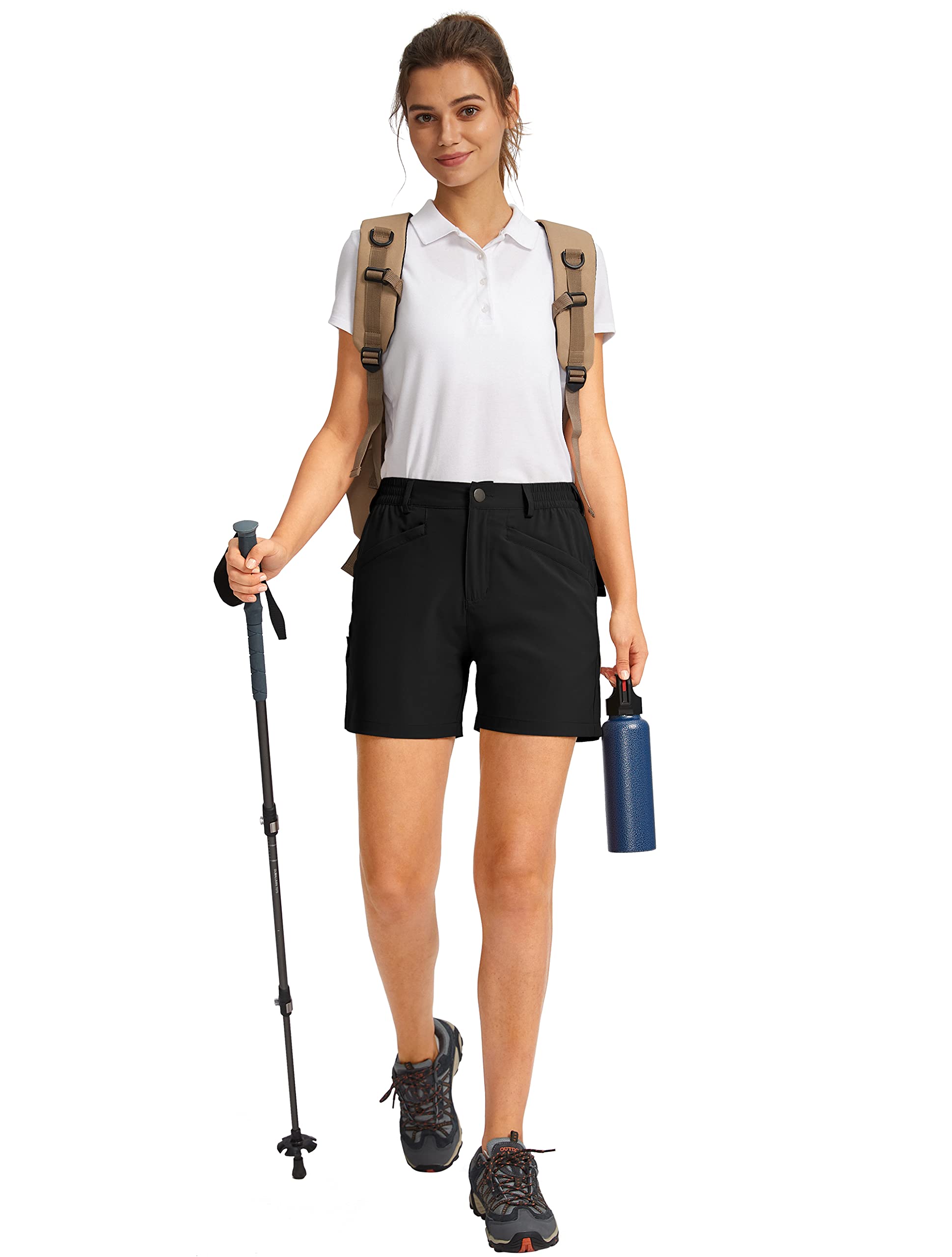 Soothfeel Women's 5 Inch Quick Dry Stretch Golf Shorts with 4 Pockets - Comfortable Casual Summer Shorts for Work, Hiking & Outdoor Activities