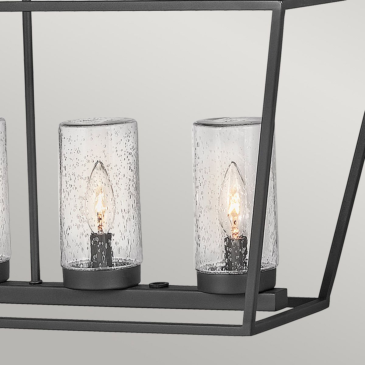 Alford Place 6-Light Outdoor Linear Pendant Light Fixture - Museum Black IP44 E14 Bulb - Perfect for Patio, Deck & Garden Lighting