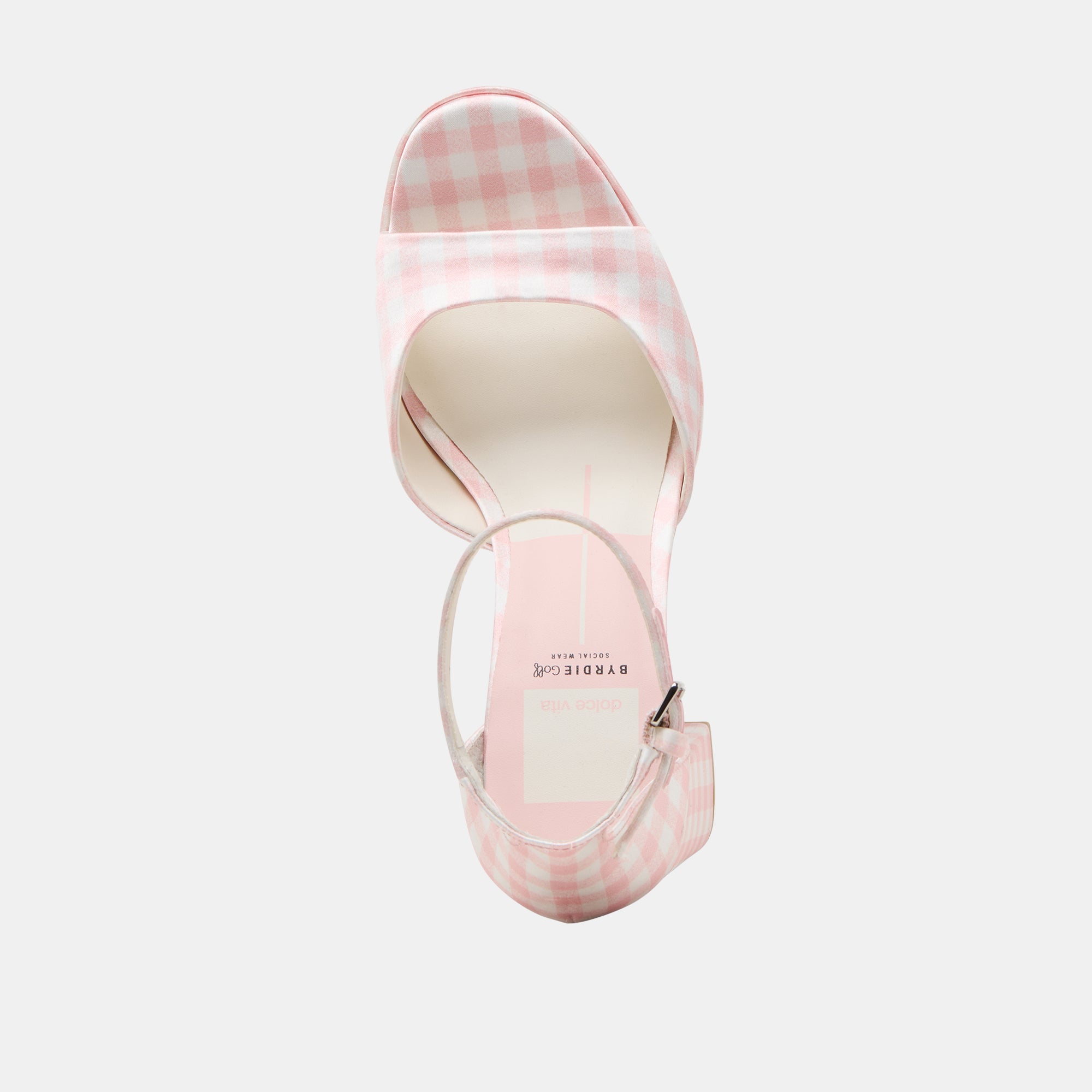 PANDRO X BYRDIE Golf Wide Heels - Pink Plaid Gingham Women's Shoes for Walking & Casual Wear | Comfortable & Stylish for Work, Parties & Everyday Outfits