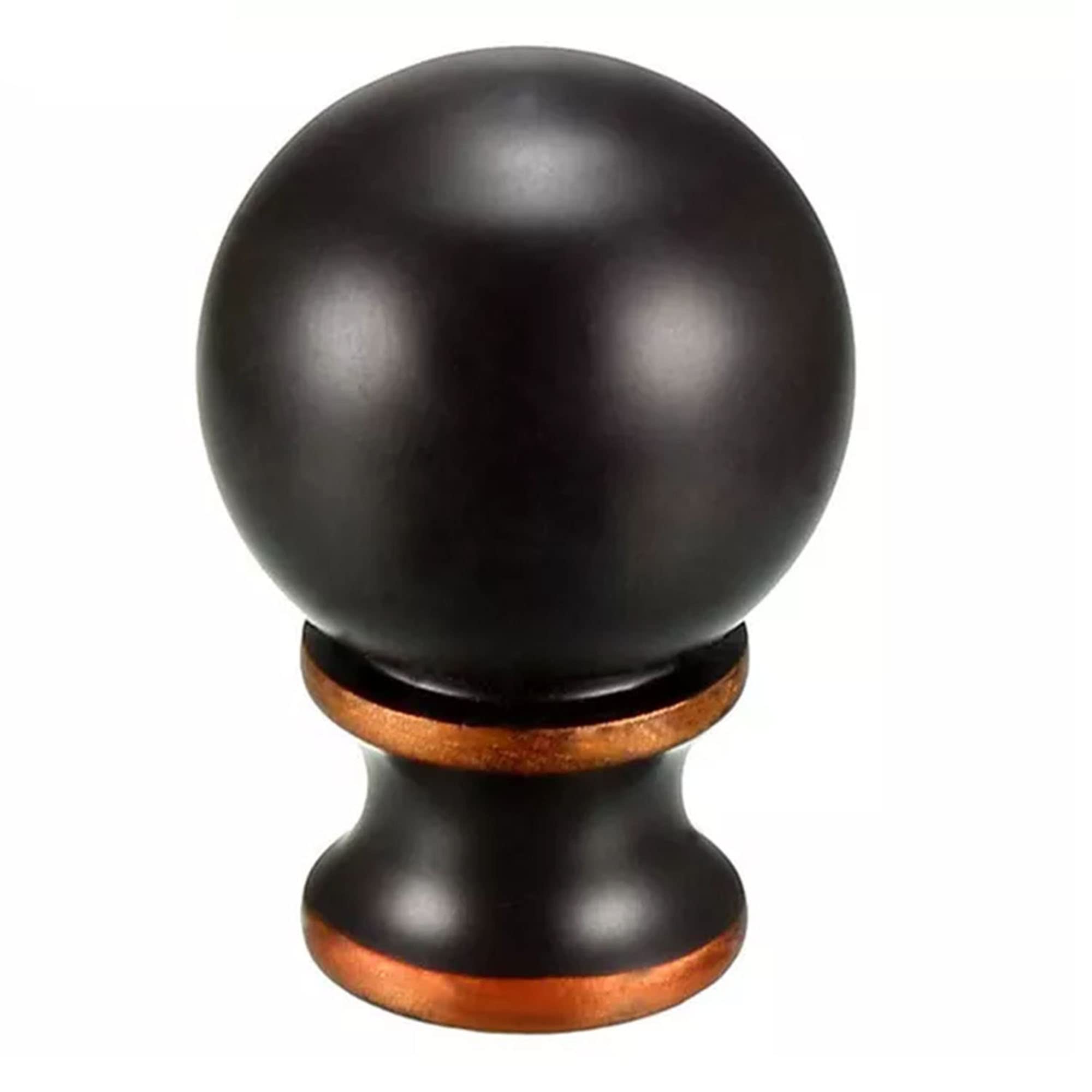 Elegant Black Ball Design Lamp Finials - Decorative Lamp Topper Knobs for Table & Floor Lamps (Set of 2) - Perfect for Living Room, Bedroom & Home Decor Lighting Accents