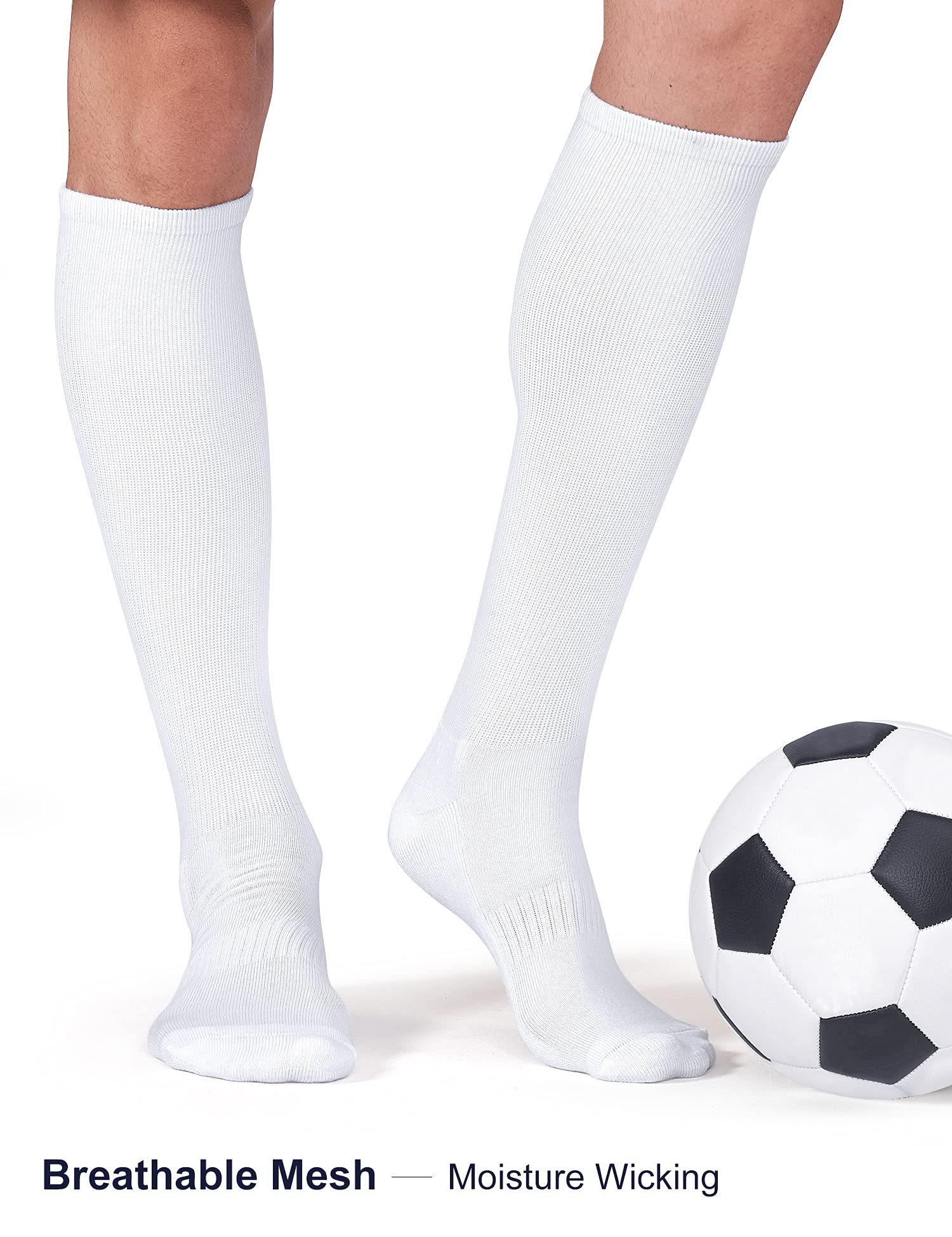 FITRELL 2/3 Pack Baseball Soccer Softball Socks for Kids Youth Men & Women - Over-the-Calf Knee High Athletic Socks (Multiple Colors) - Perfect for Sports, Training & Casual Wear