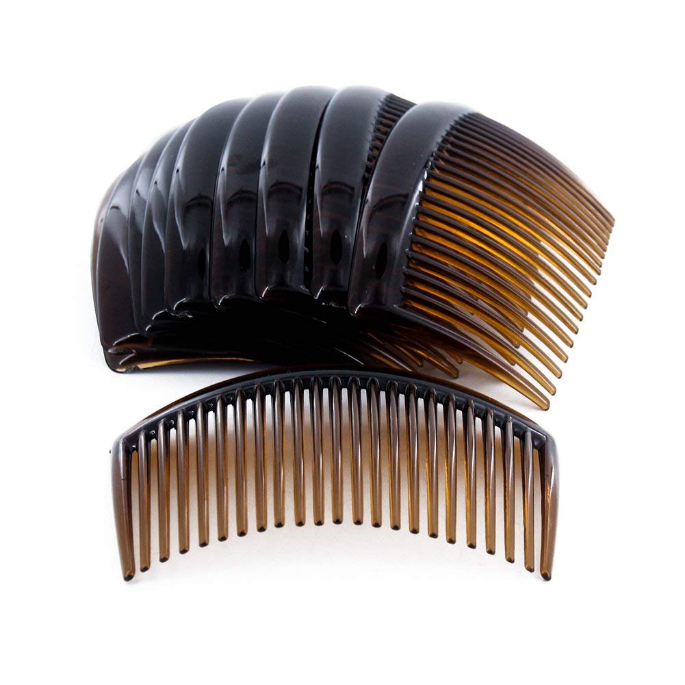 6-Piece Women's Plastic Hair Comb Set - 23 Teeth Fancy Hair Clips & Slides (9x5cm) for DIY Styling, Bridal Updos & Everyday Hair Accessories