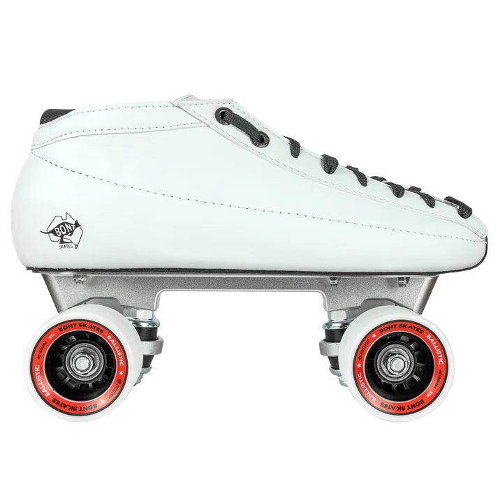 Bont Racer Tracer Ballistic Package - Premium White Roller Skates for Speed Skating & Derby Racing | Perfect for Indoor & Outdoor Sports